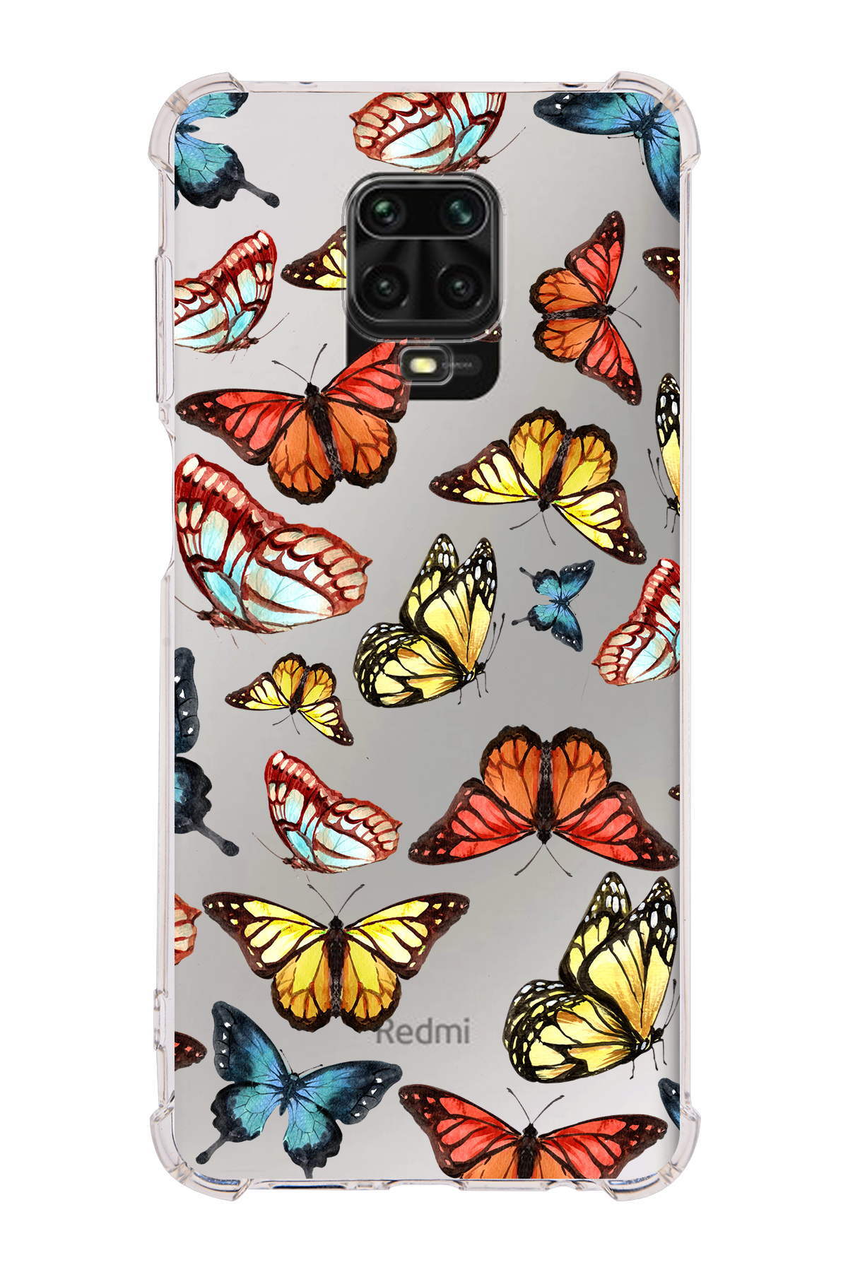 PrinriFy Xiaomi Redmi Note 9s Uyumlu Water Color 2 Baskılı Şeffaf Köşe Korumalı Antişok Kılıf