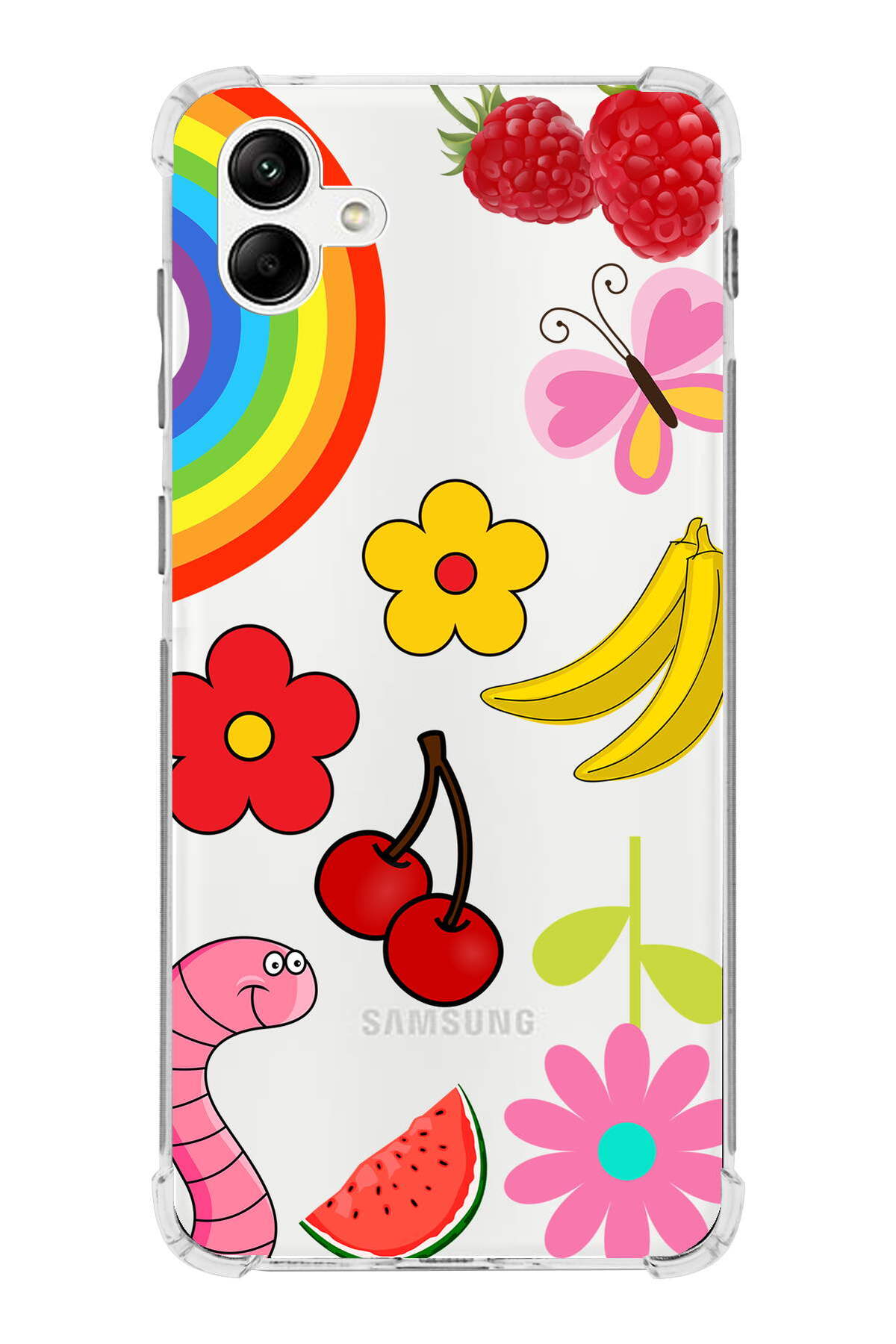 Samsung Galaxy A04e Uyumlu Water Color 5 Baskılı Şeffaf Köşe Korumalı Antişok Kılıf