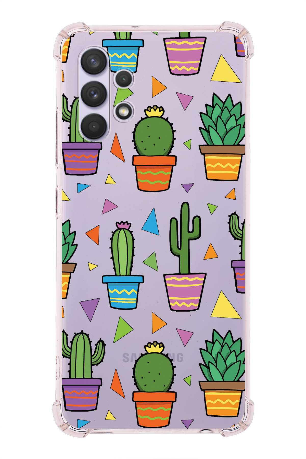 Samsung Galaxy A32 Uyumlu Water Color 4 Baskılı Şeffaf Köşe Korumalı Antişok Kılıf