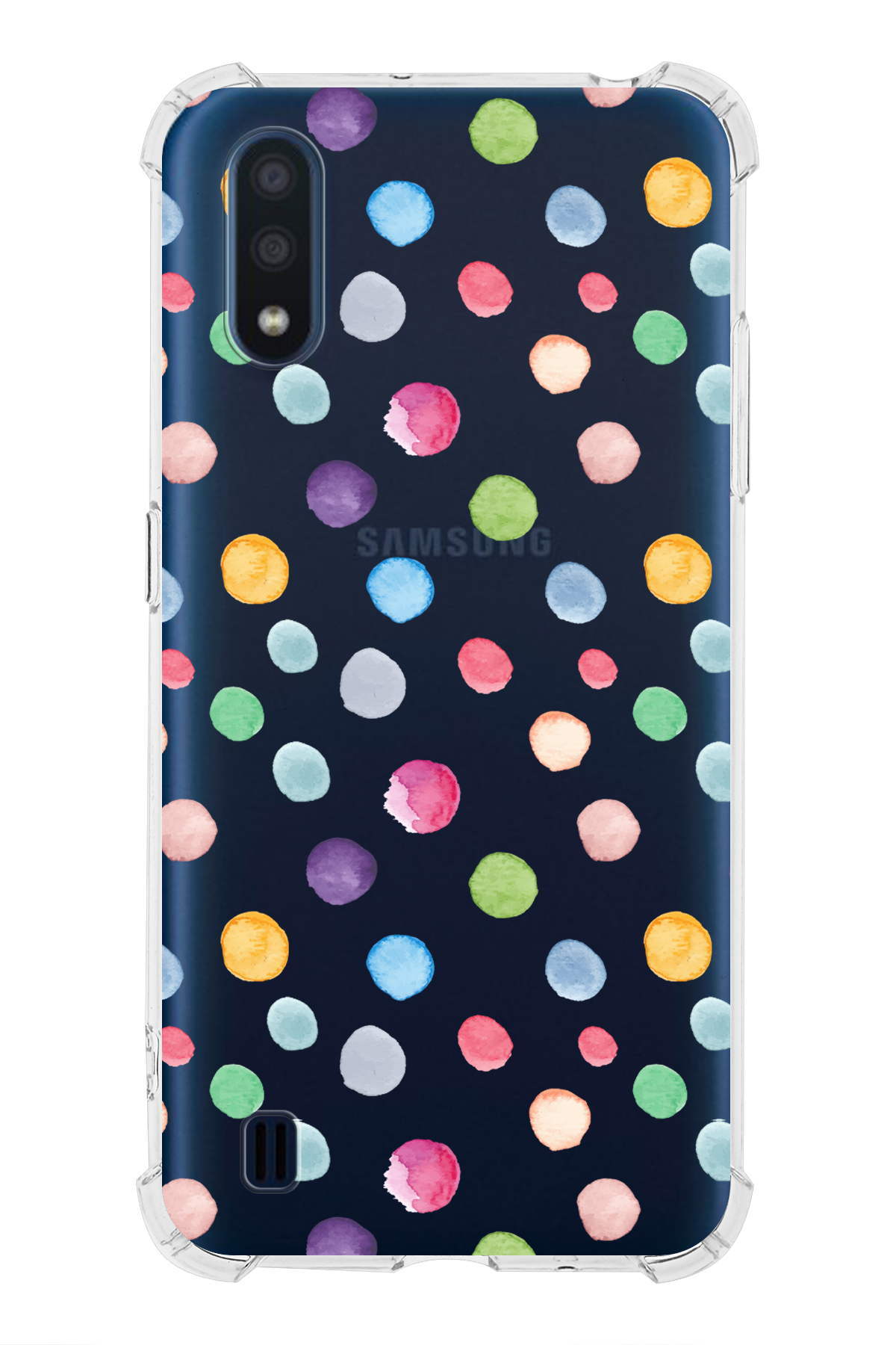 Samsung Galaxy A01 Uyumlu Water Color 6 Baskılı Şeffaf Köşe Korumalı Antişok Kılıf