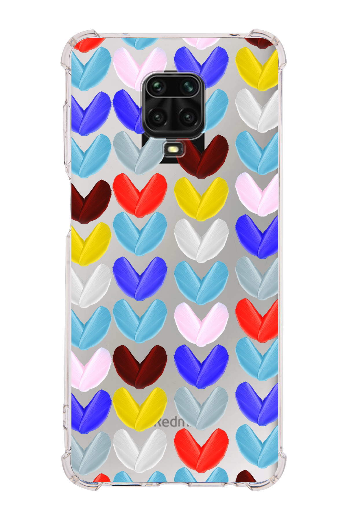 PrinriFy Xiaomi Redmi Note 9s Uyumlu Water Color 1 Baskılı Şeffaf Köşe Korumalı Antişok Kılıf