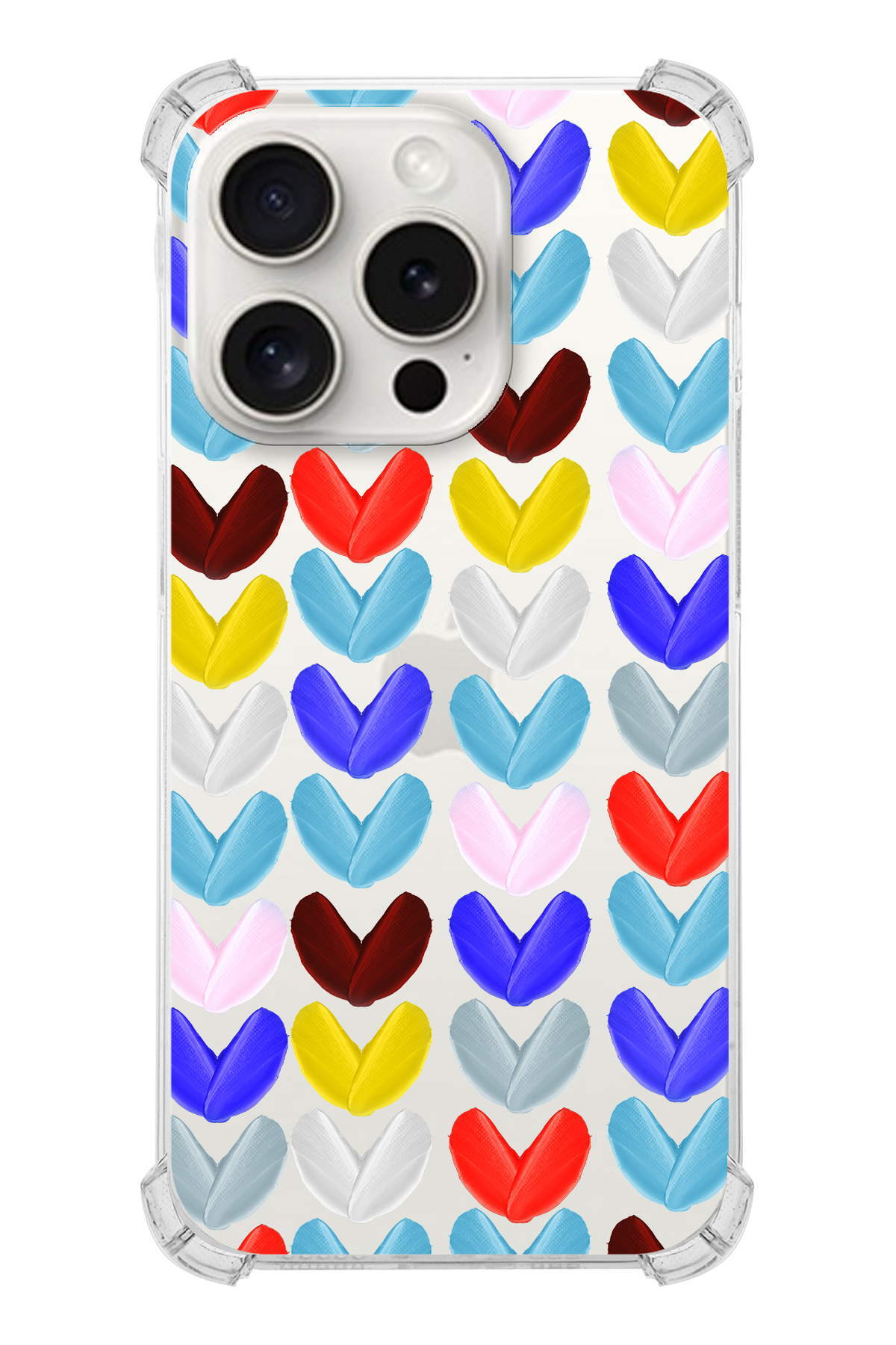 PrinriFy Apple iPhone 15 Pro Uyumlu Water Color 1 Baskılı Şeffaf Köşe Korumalı Antişok Kılıf