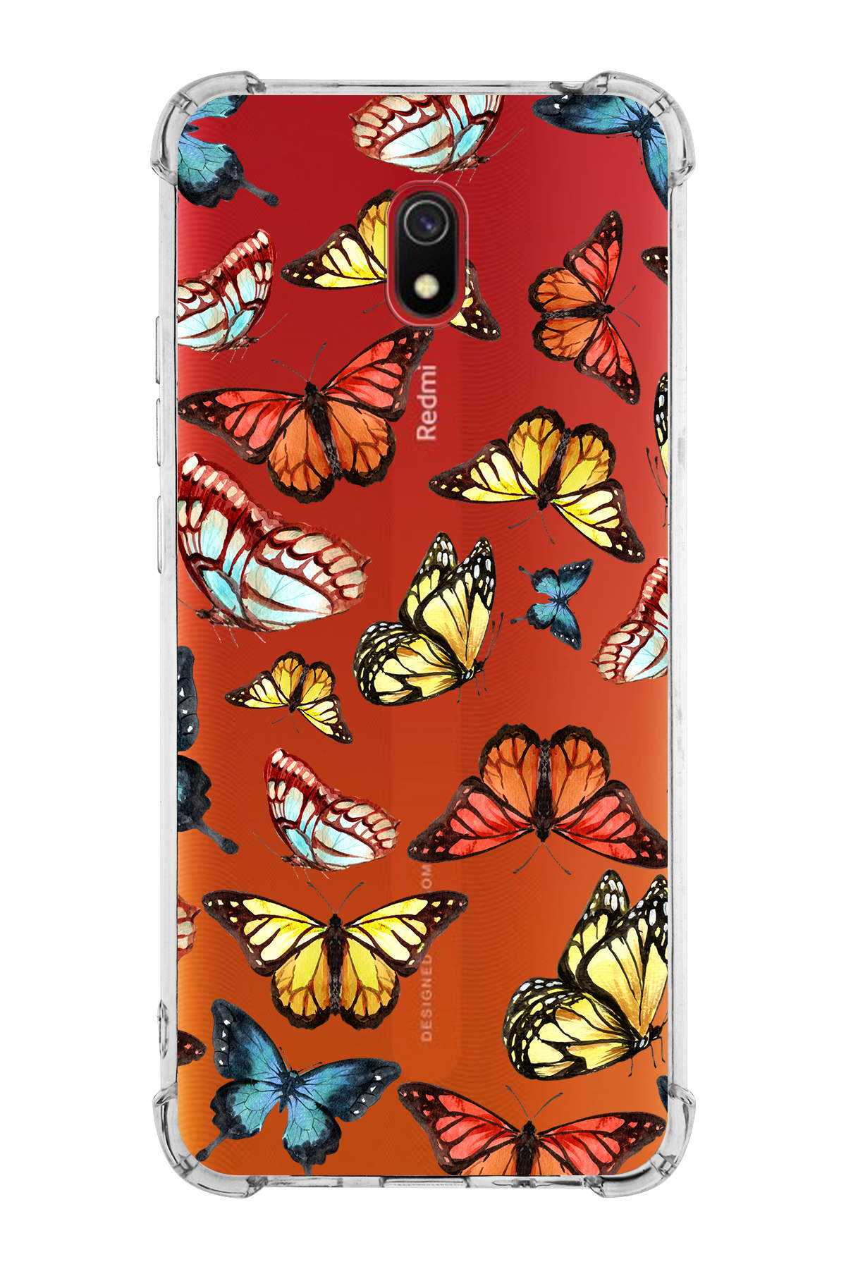 PrinriFy Xiaomi Redmi 8A Uyumlu Water Color 2 Baskılı Şeffaf Köşe Korumalı Antişok Kılıf