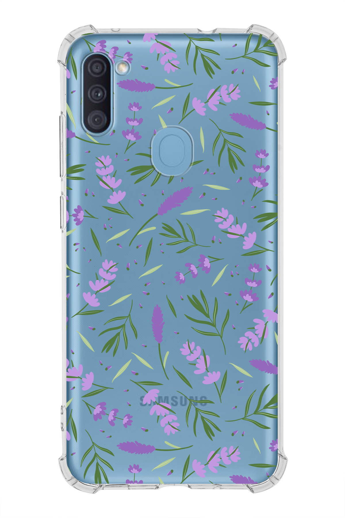 PrinriFy Samsung Galaxy M11 Uyumlu Water Color 3 Baskılı Şeffaf Köşe Korumalı Antişok Kılıf