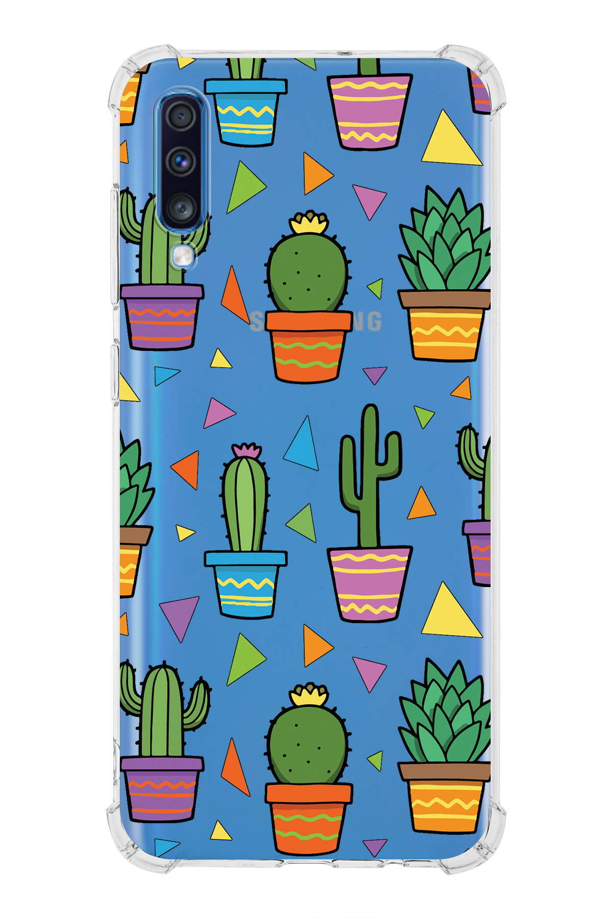 Samsung Galaxy A70S Uyumlu Water Color 4 Baskılı Şeffaf Köşe Korumalı Antişok Kılıf