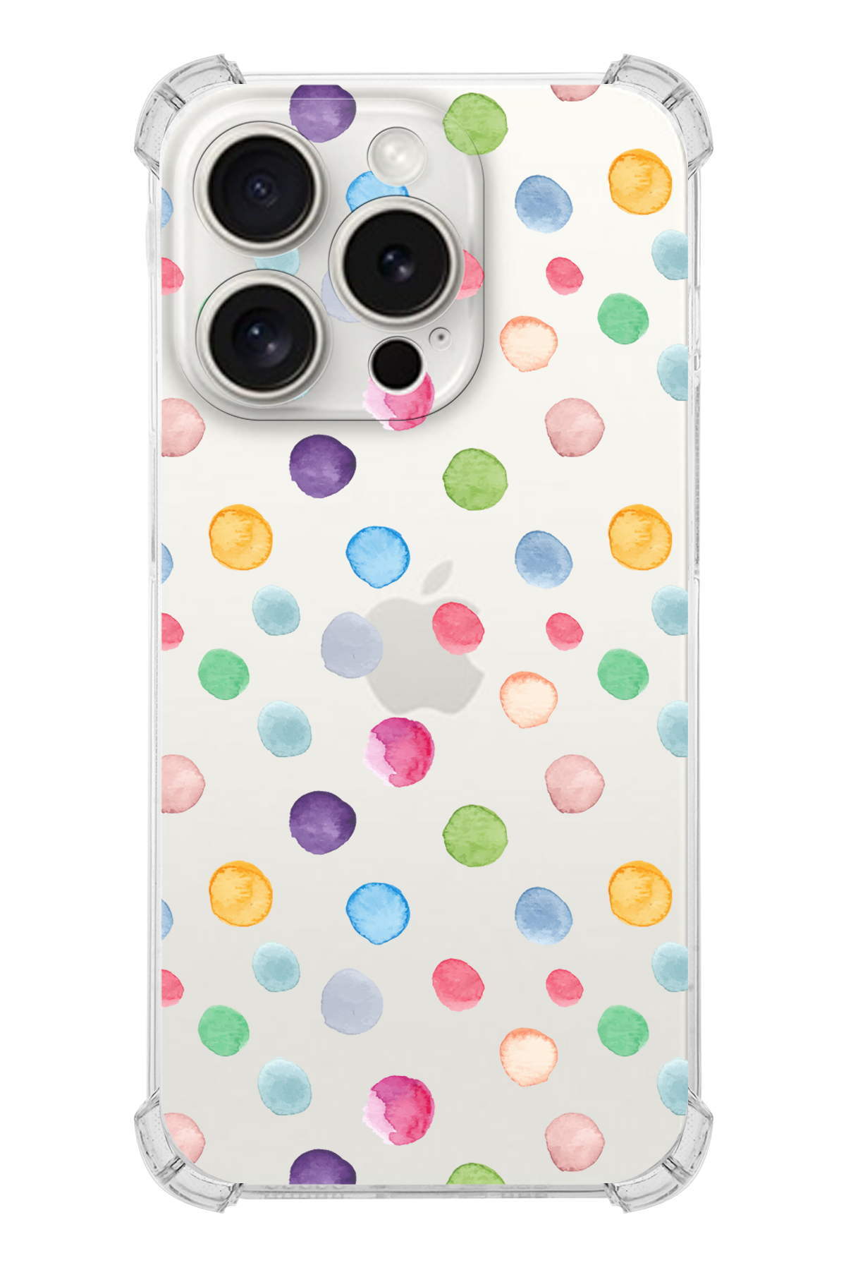 PrinriFy Apple iPhone 15 Pro Water Color 6 Şeffaf Köşe ve Kamera Korumalı Korumalı Antişok Kılıf