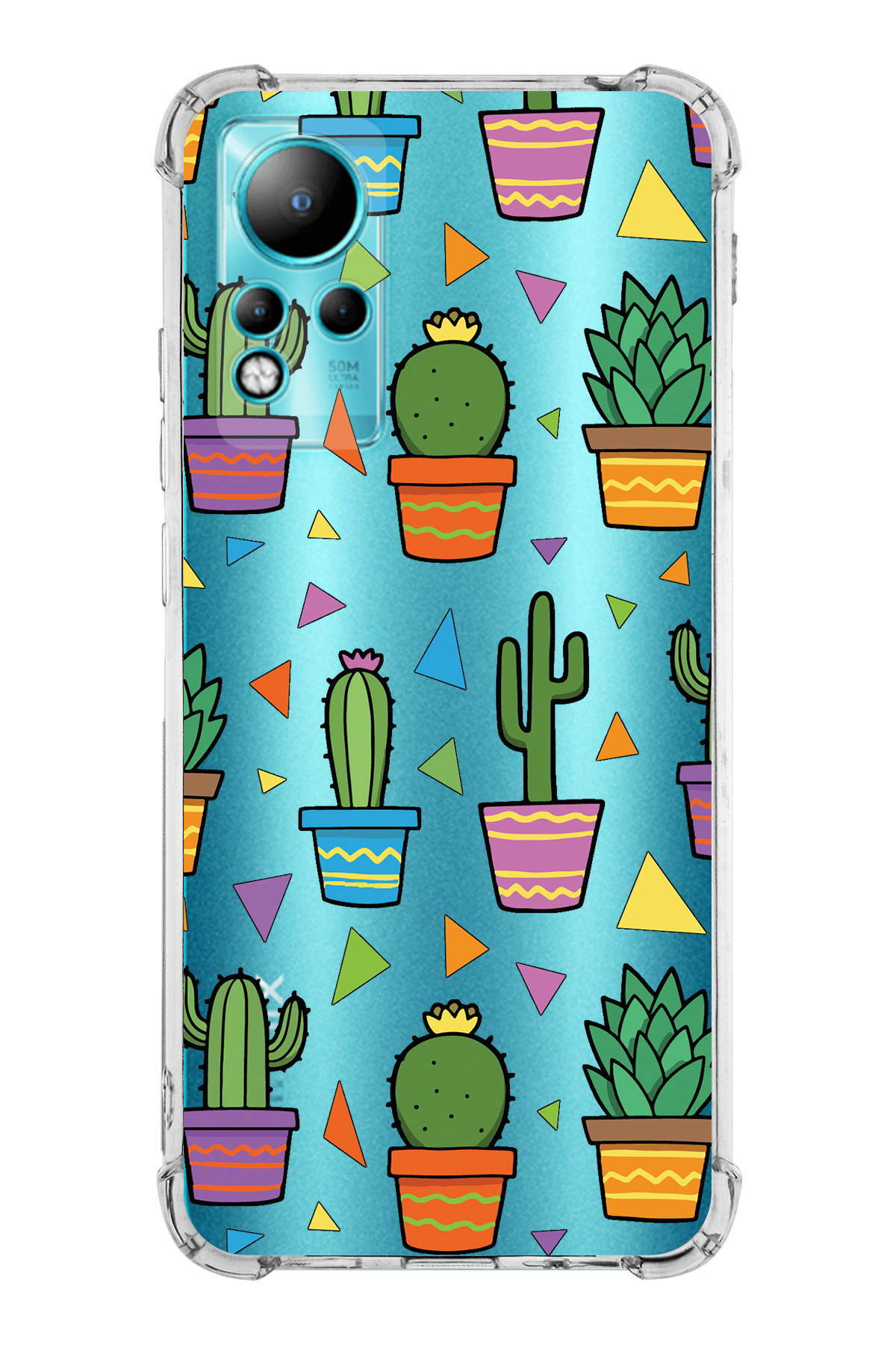 PrinriFy İnfinix Note 11 Uyumlu Water Color 4 Baskılı Şeffaf Köşe Korumalı Antişok Kılıf