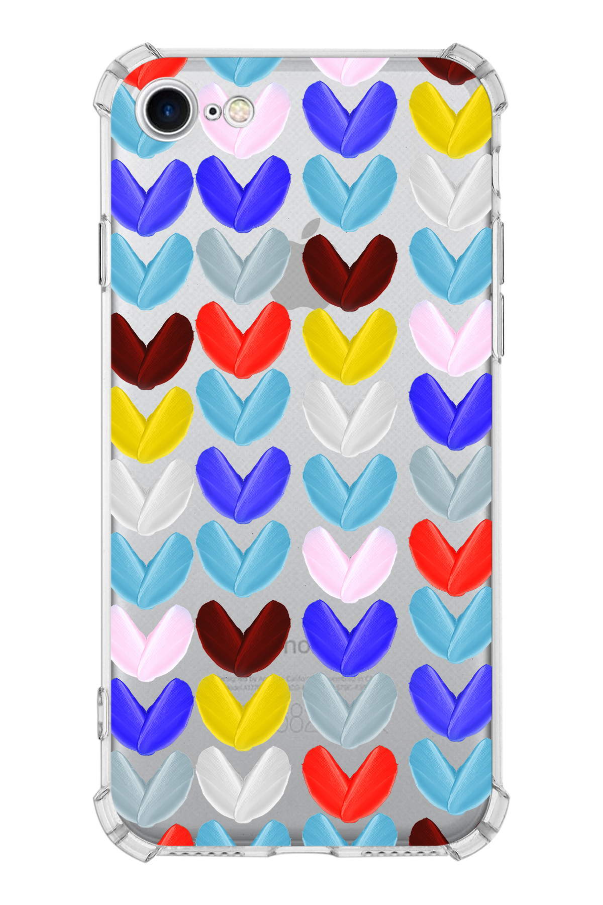 PrinriFy Apple iPhone SE 2020 Uyumlu Water Color 1 Baskılı Şeffaf Köşe Korumalı Antişok Kılıf