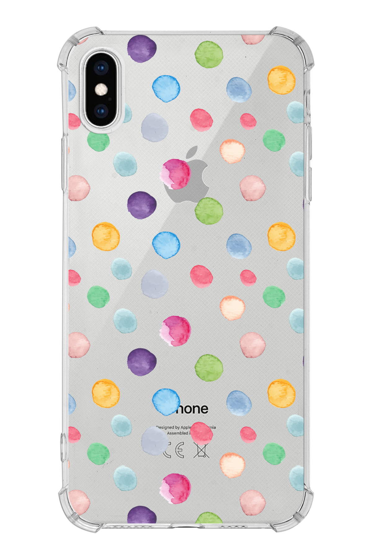 PrinriFy Apple iPhone X Uyumlu Water Color 6 Baskılı Şeffaf Köşe Korumalı Antişok Kılıf