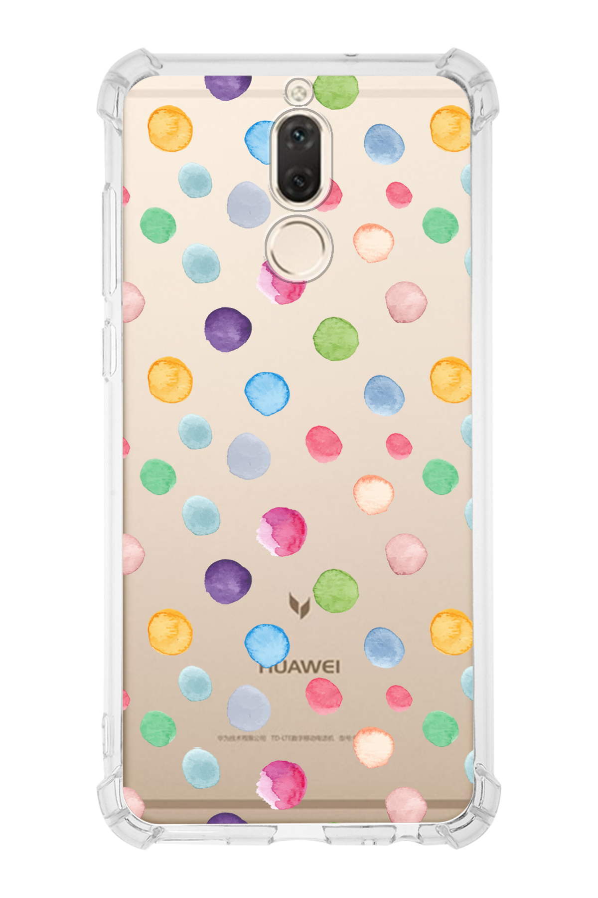 PrinriFy Huawei Mate 10 Lite Uyumlu Water Color 6 Baskılı Şeffaf Köşe Korumalı Antişok Kılıf