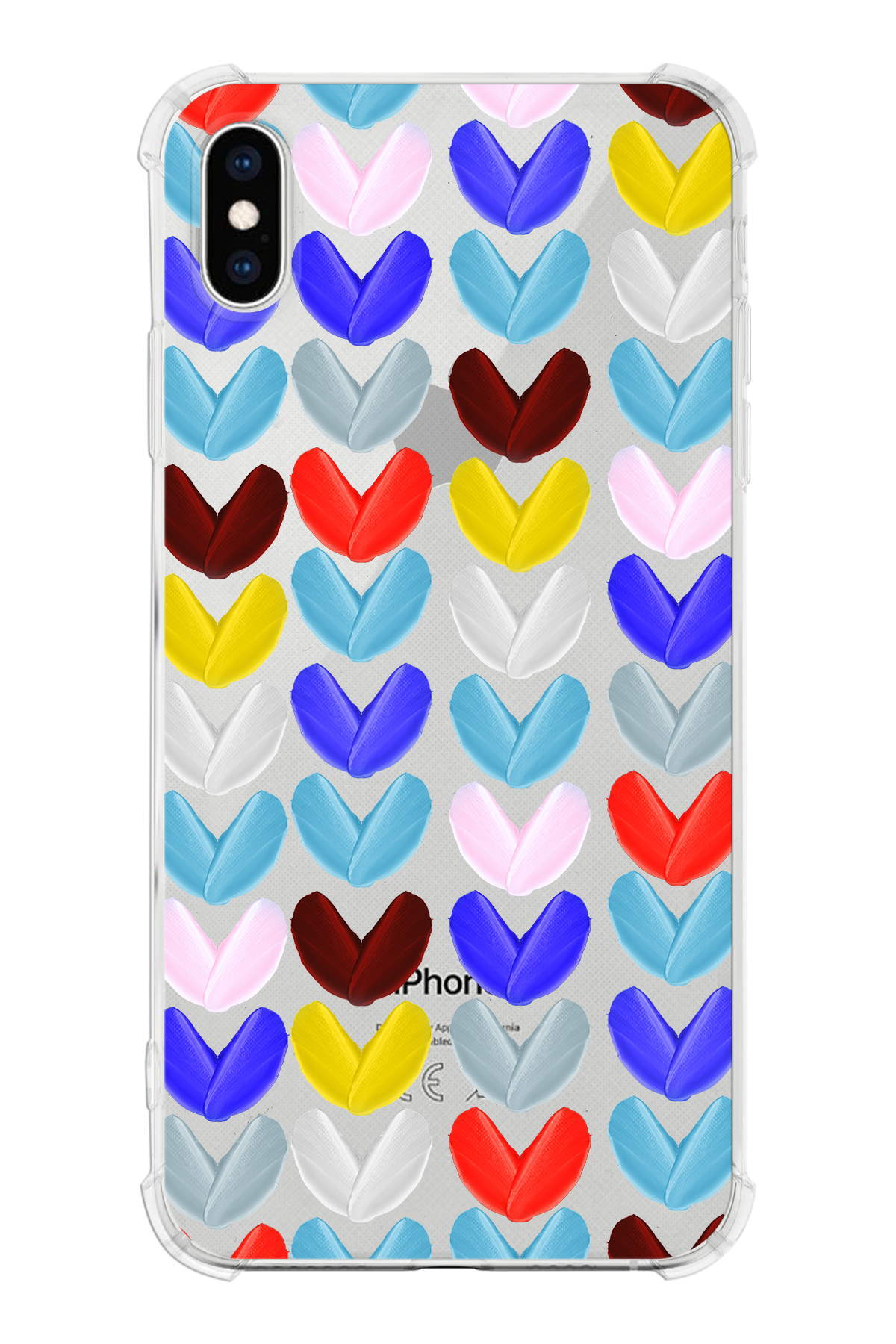 PrinriFy Apple iPhone XS Uyumlu Water Color 1 Baskılı Şeffaf Köşe Korumalı Antişok Kılıf