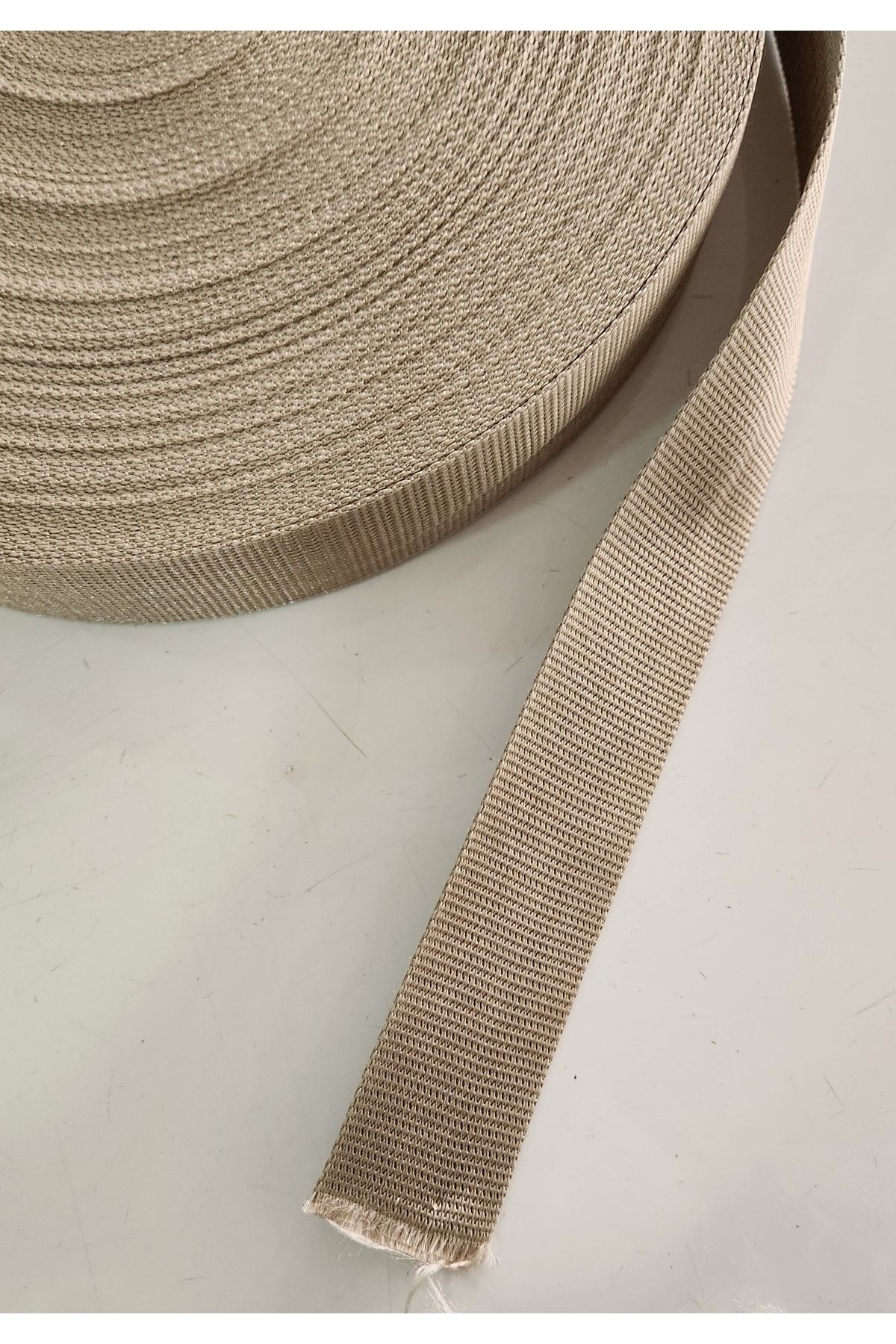 fundahobi Şerit Kolon Polyester Çanta Askısı 4 Cm -bej 2 Metre