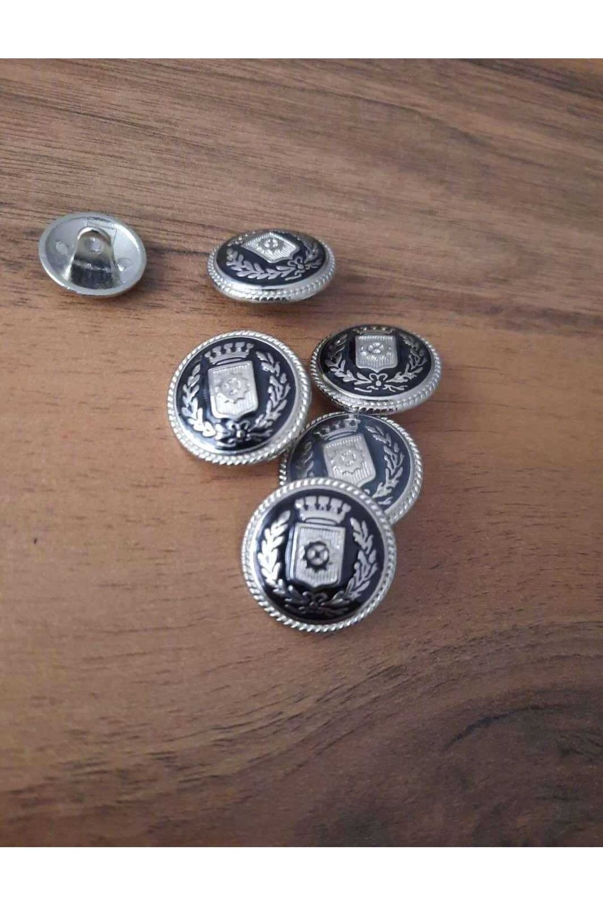 İMREN AKSESUAR Çeket Düğmesi 2 Cm Siyah Metal 1 Paket Toplam 6 Adet
