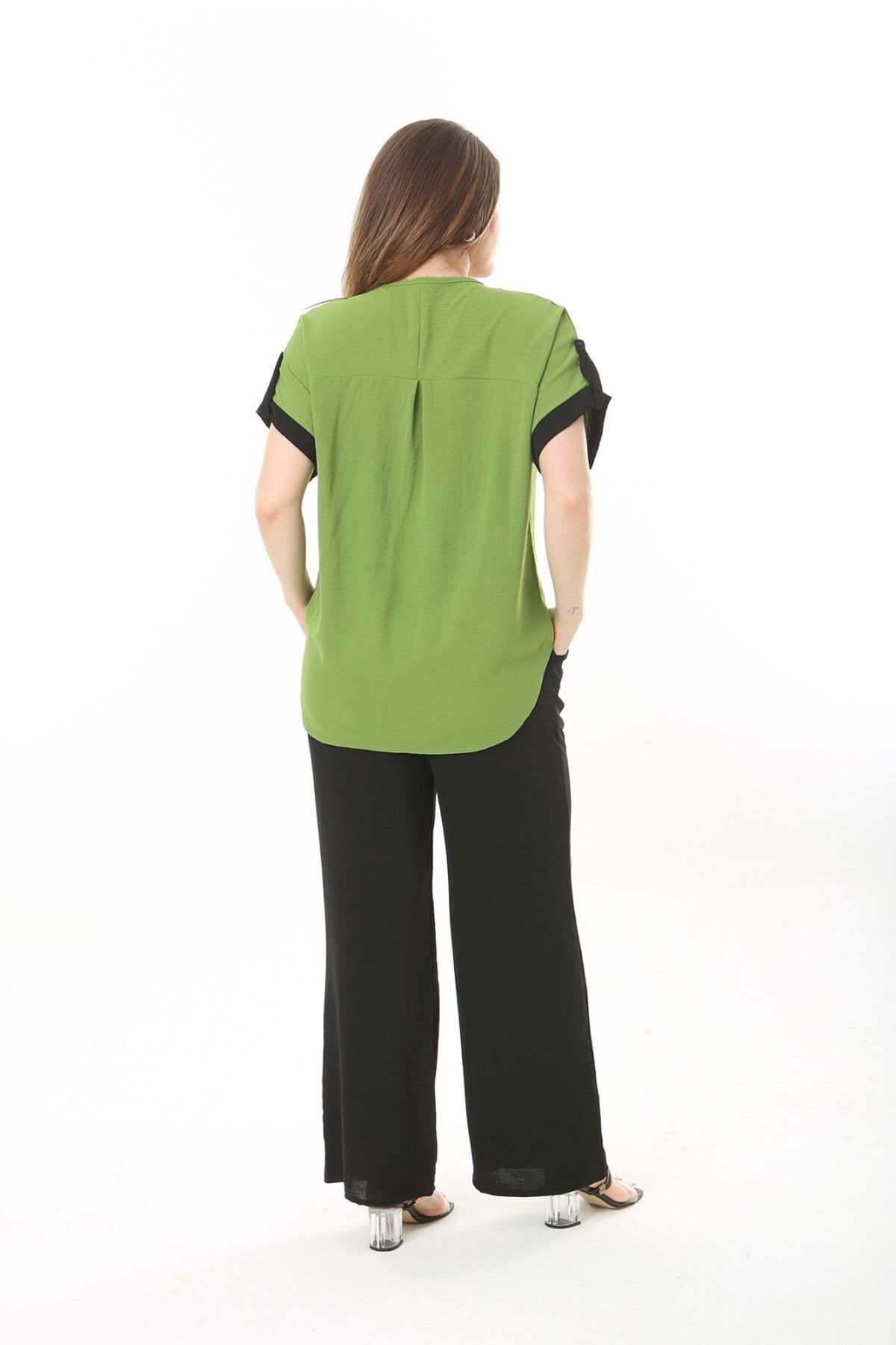 xlargebutik-Large Size Green Lycra Ayrobin Suit - Clothing 8