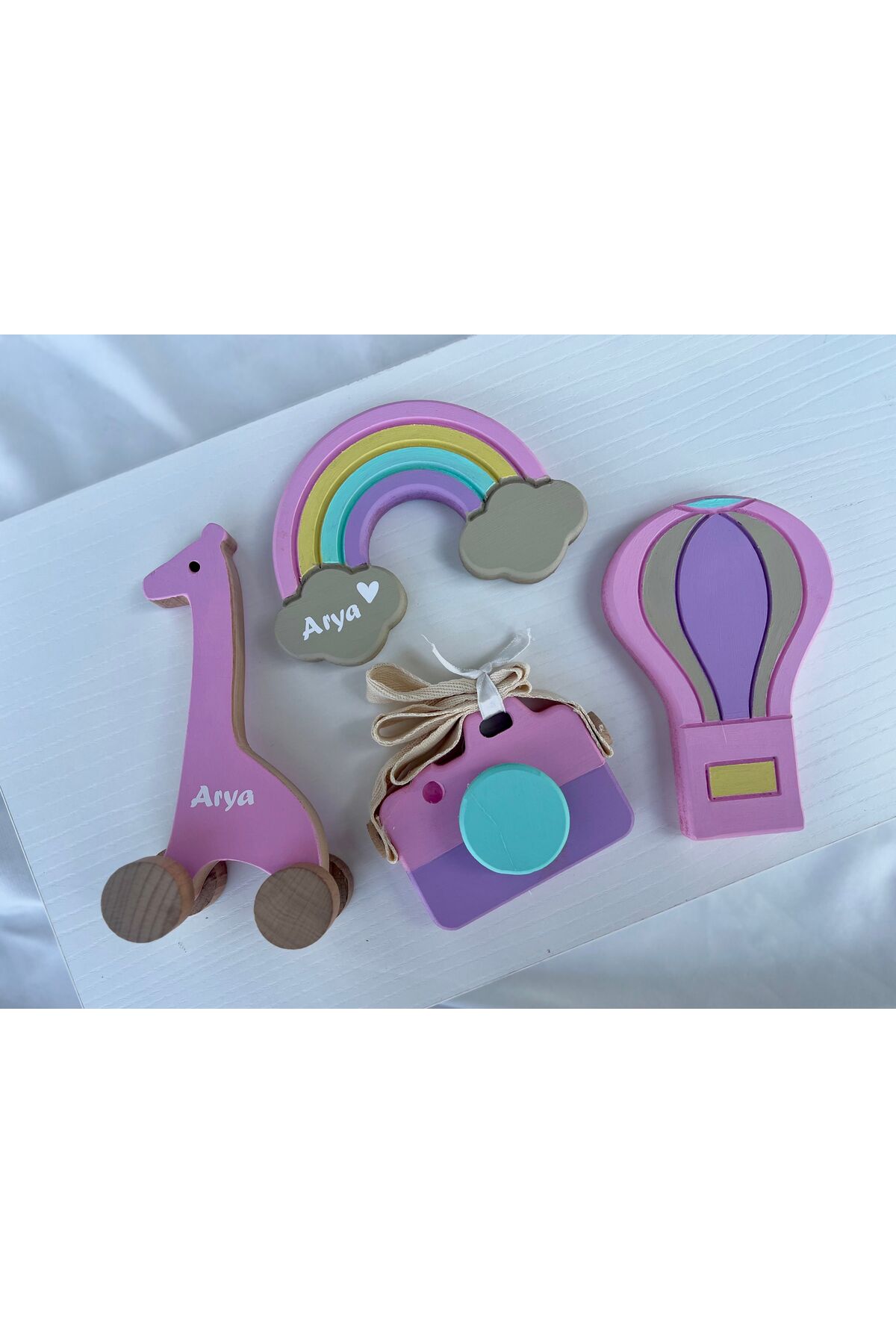 Pembe objeli anı küpü seti çekim dekor aksesuarı 8 parça