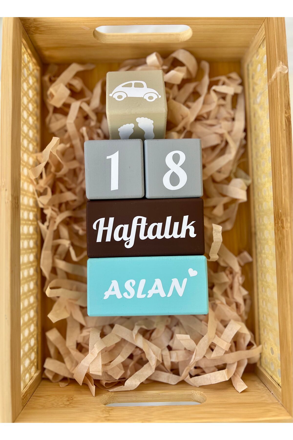 Renkli bebek anı küpü seti dekor bebek hediyelik