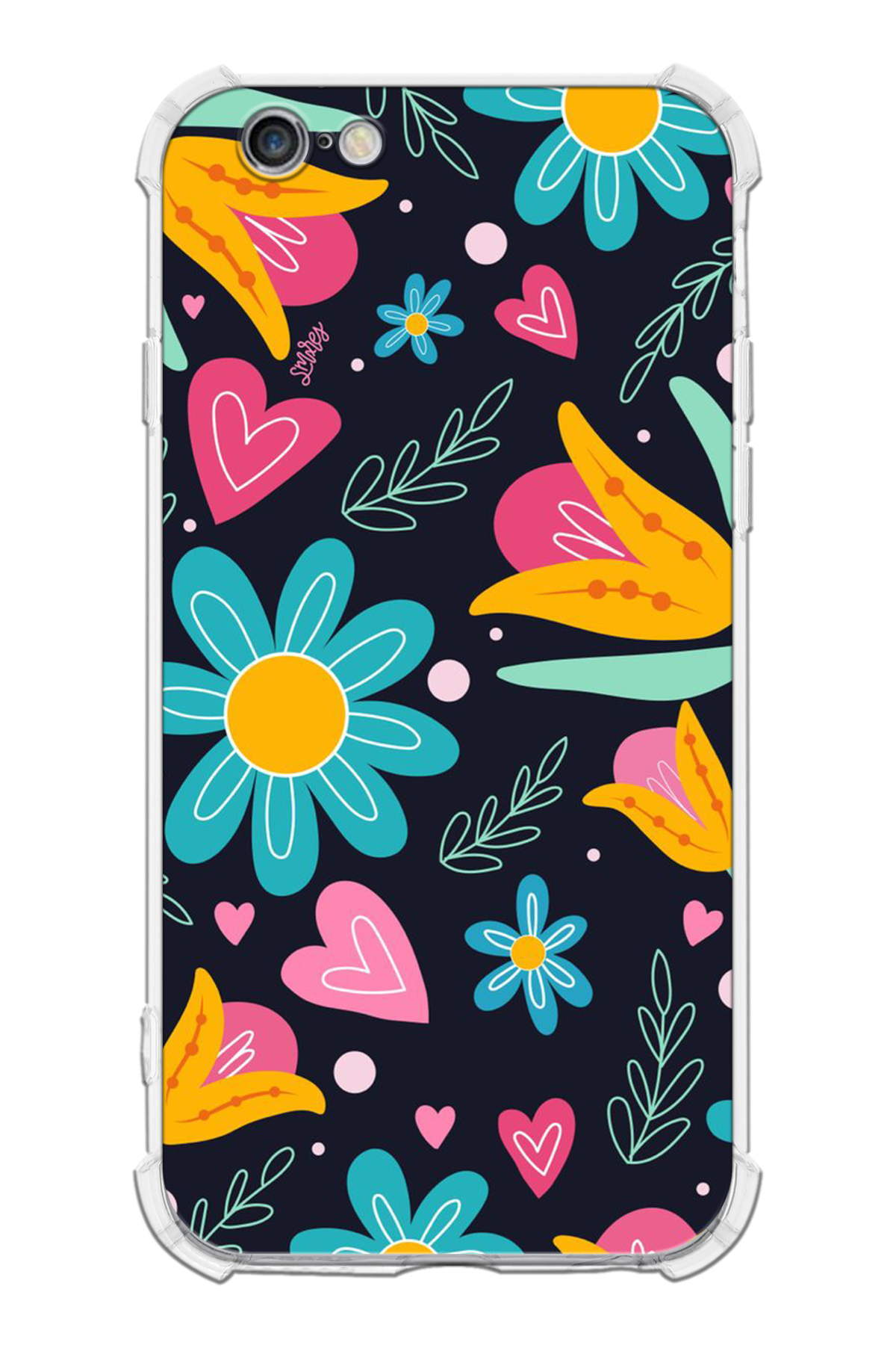 Apple iPhone 6S Uyumlu Retro Color 1 Baskılı Şeffaf Köşe Korumalı Antişok Kılıf