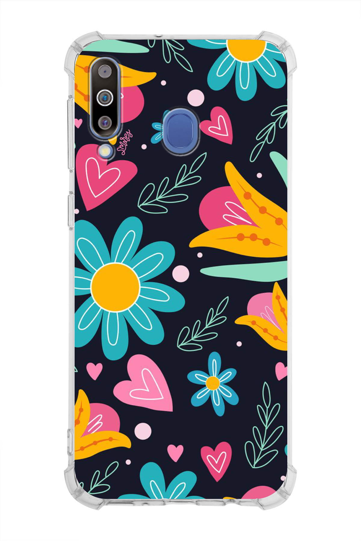 Samsung Galaxy M30 Uyumlu Retro Color 1 Baskılı Şeffaf Köşe Korumalı Antişok Kılıf