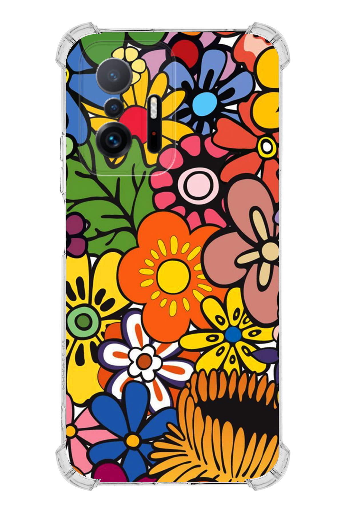Xiaomi Mi 11T Pro Uyumlu Retro Color 2 Baskılı Şeffaf Köşe Korumalı Antişok Kılıf