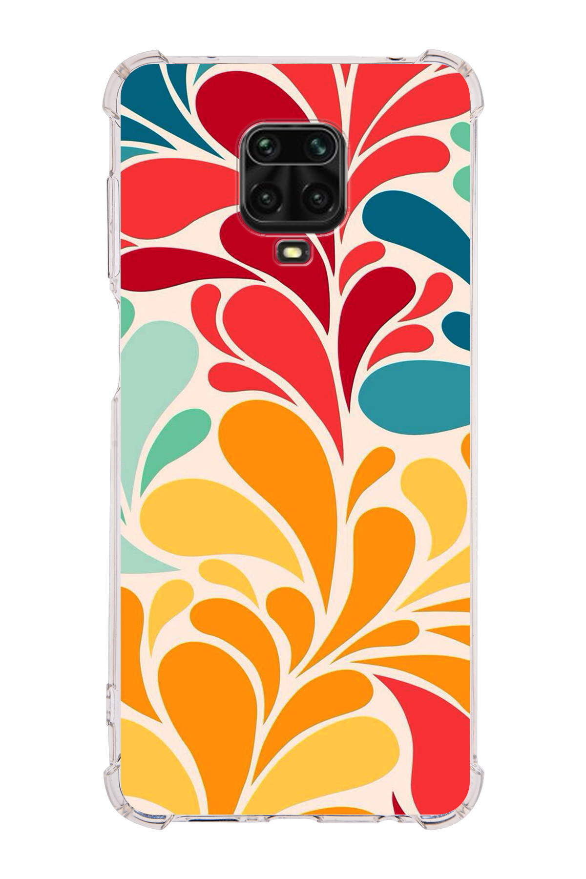 Xiaomi Redmi Note 9s Uyumlu Retro Color 5 Baskılı Şeffaf Köşe Korumalı Antişok Kılıf