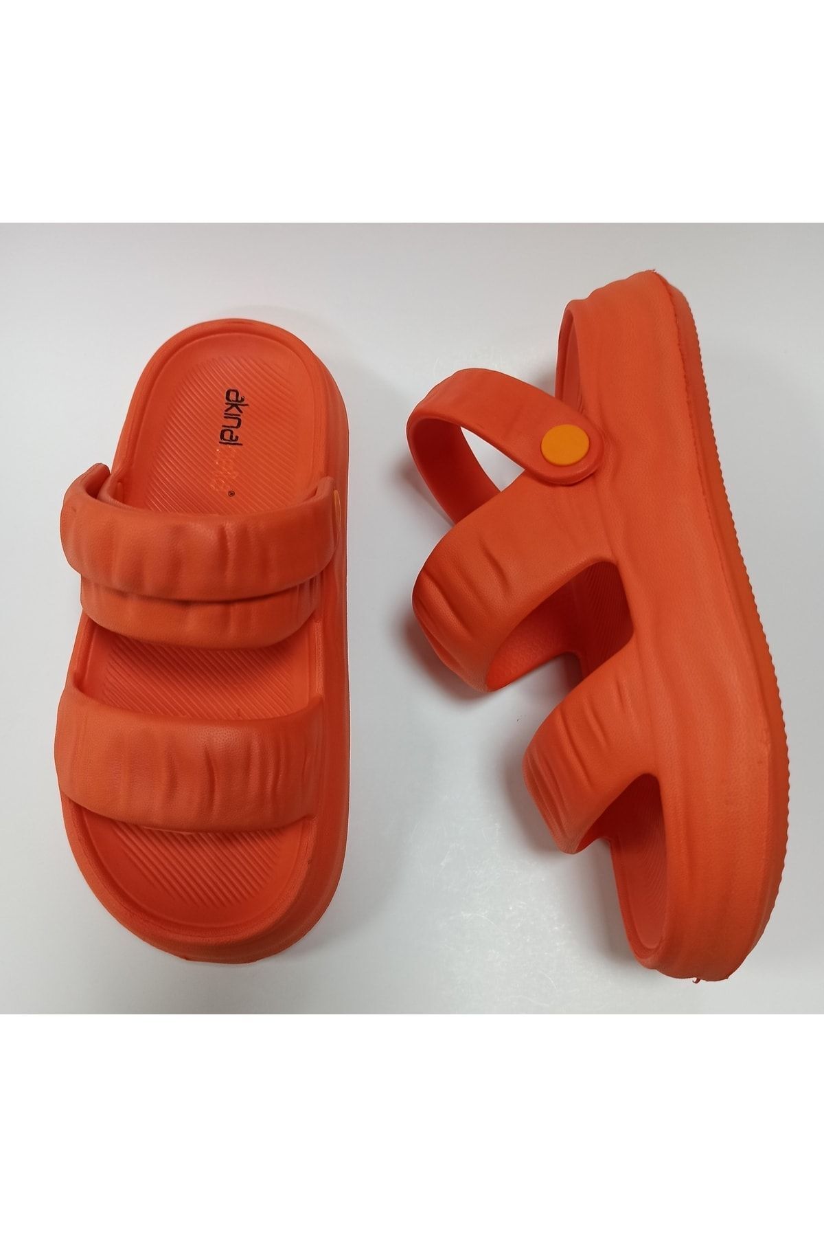 AkınalBella-Orange Eva Sandals - Extra Light Pool and Beach Slippers, Women 5