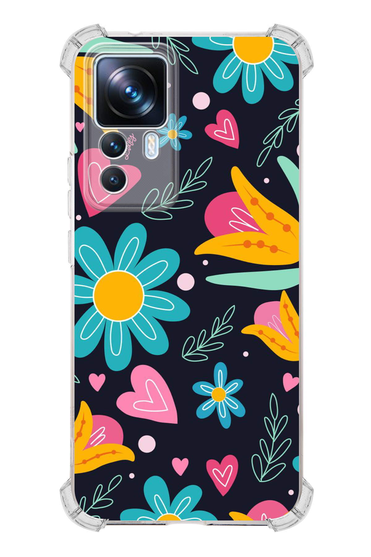 Xiaomi Mi 12T Pro Uyumlu Retro Color 1 Baskılı Şeffaf Köşe Korumalı Antişok Kılıf