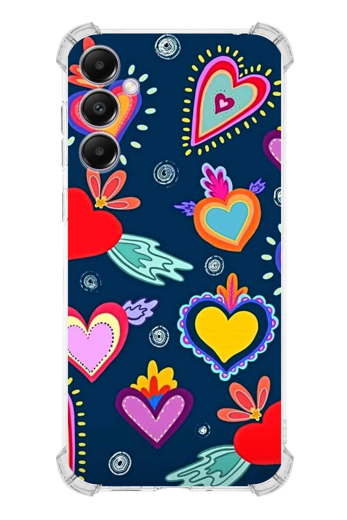 Samsung Galaxy A05S Uyumlu Retro Color 3 Baskılı Şeffaf Köşe Korumalı Antişok Kılıf