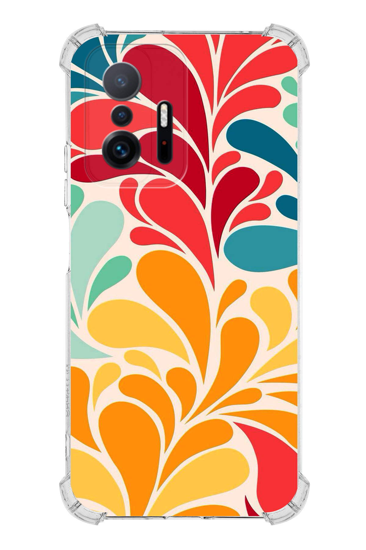 Xiaomi Mi 11T Uyumlu Retro Color 5 Baskılı Şeffaf Köşe Korumalı Antişok Kılıf