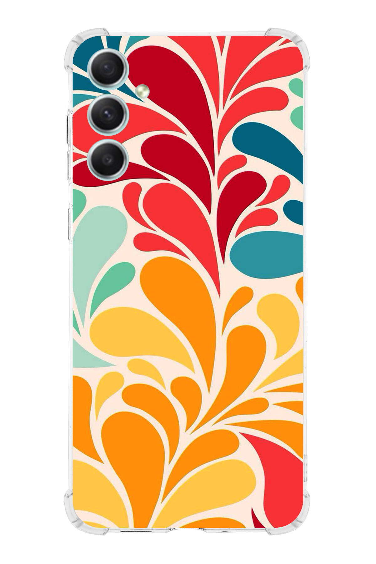 Samsung Galaxy A34 Uyumlu Retro Color 5 Baskılı Şeffaf Köşe Korumalı Antişok Kılıf