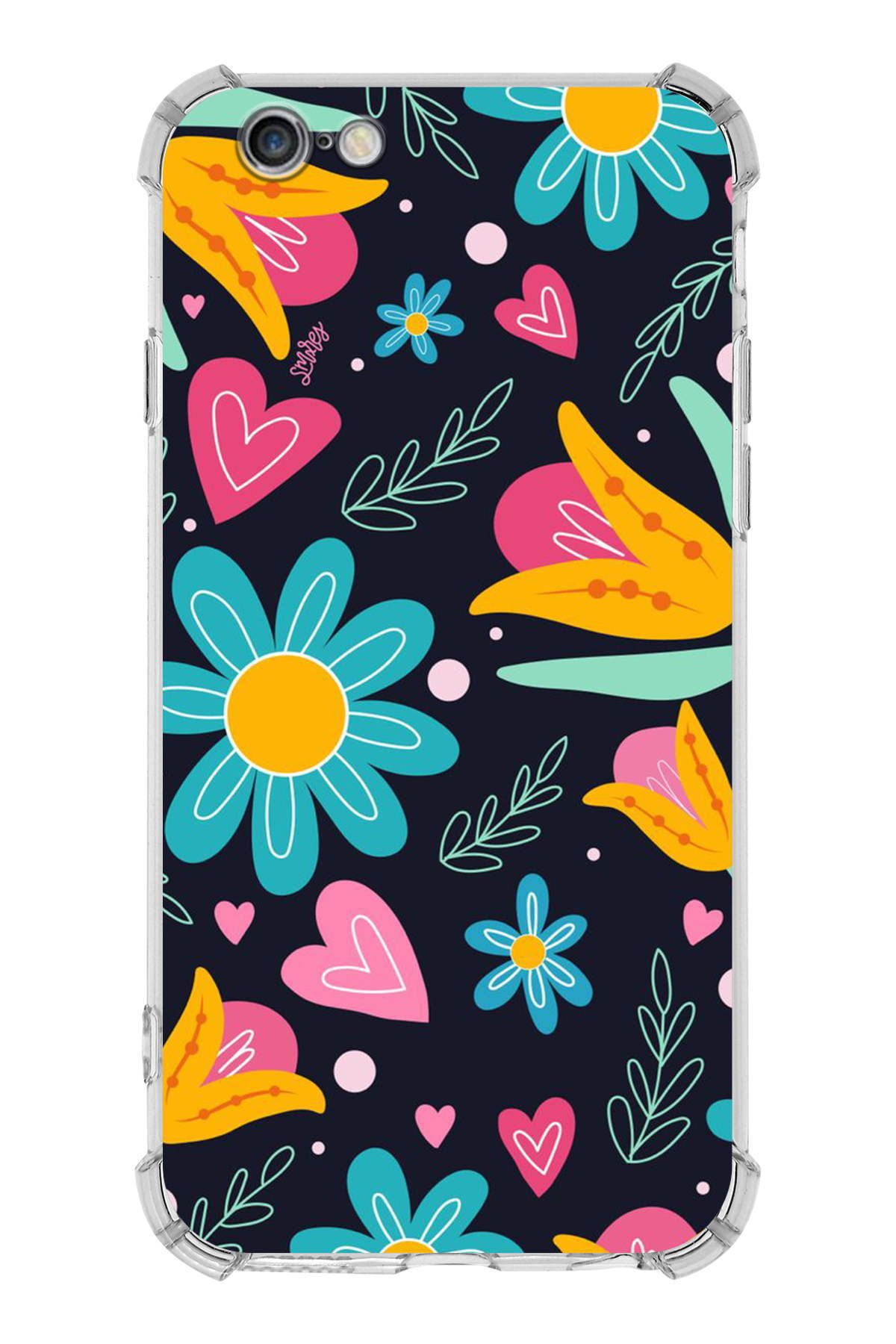 Apple iPhone 6 Plus Uyumlu Retro Color 1 Baskılı Şeffaf Köşe Korumalı Antişok Kılıf