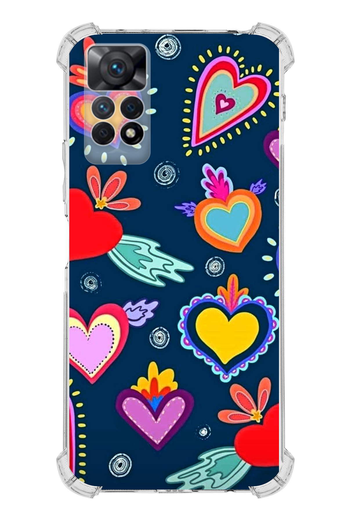 Xiaomi Redmi Note 12 Pro Uyumlu Retro Color 3 Baskılı Şeffaf Köşe Korumalı Antişok Kılıf