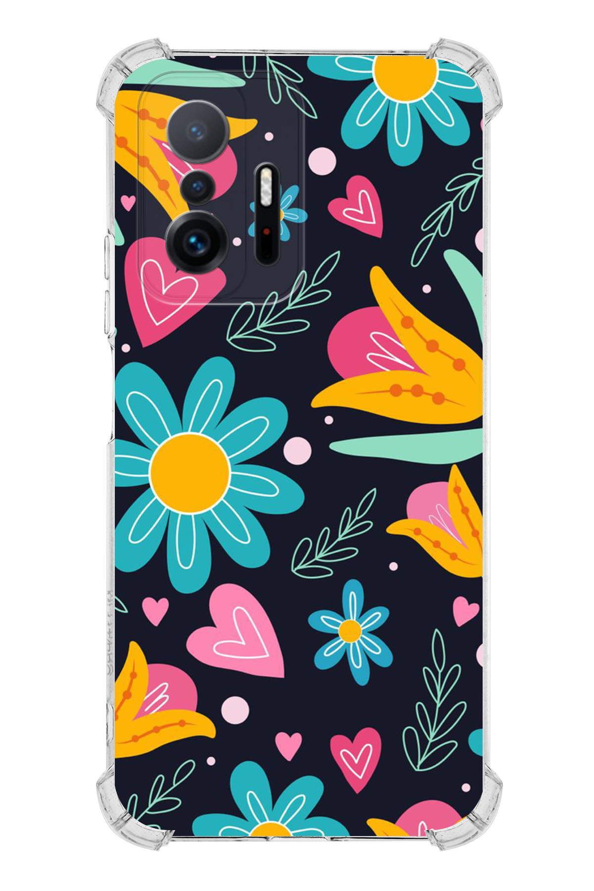 Xiaomi Mi 11T Pro Uyumlu Retro Color 1 Baskılı Şeffaf Köşe Korumalı Antişok Kılıf