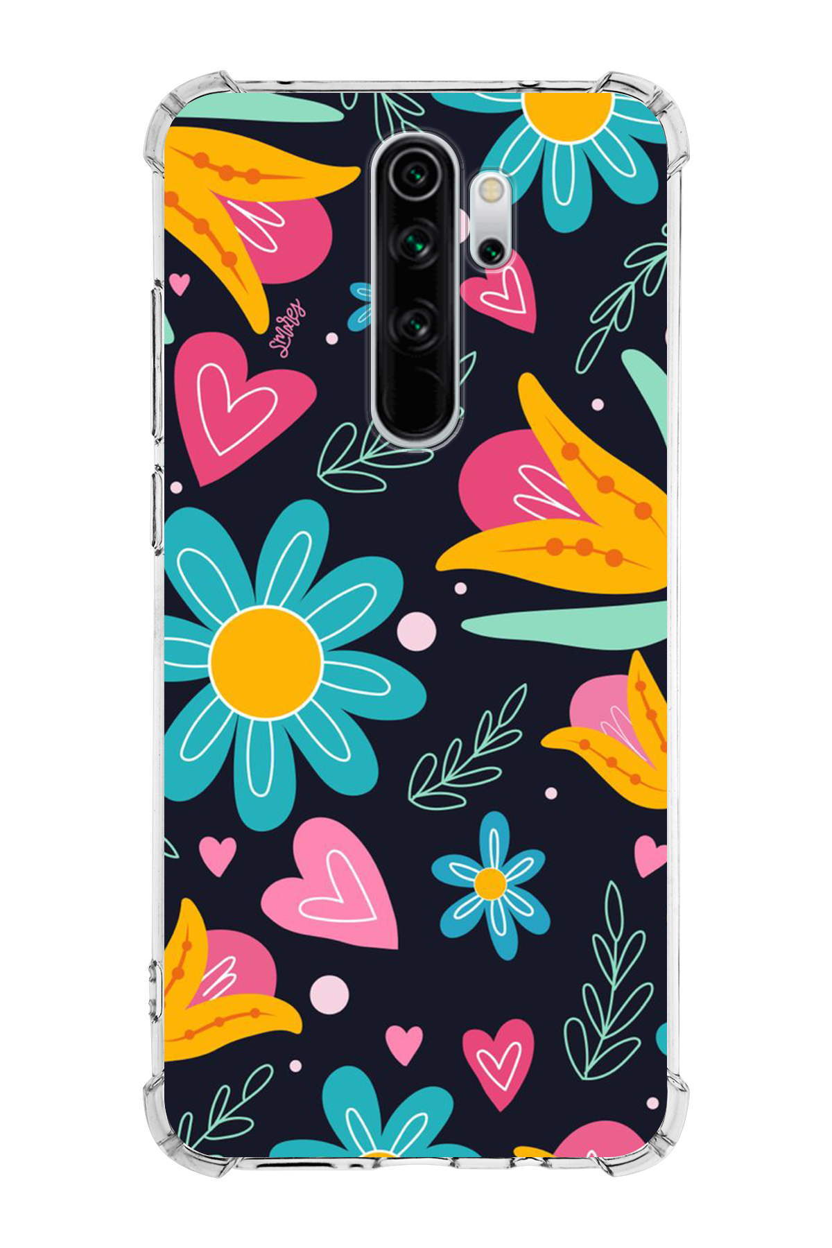 Xiaomi Note 8 Pro Uyumlu Retro Color 1 Baskılı Şeffaf Köşe Korumalı Antişok Kılıf