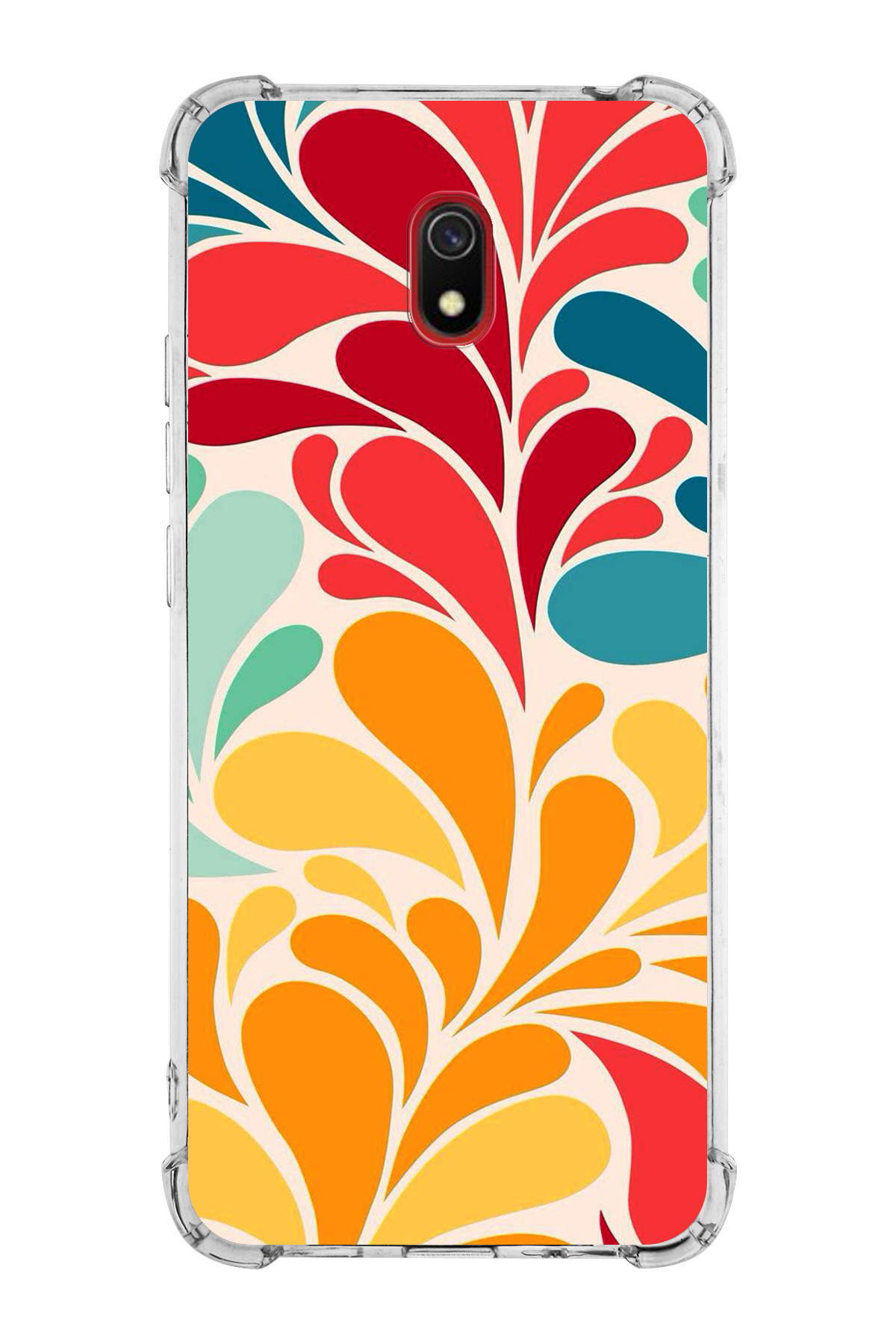 Xiaomi Redmi 8A Uyumlu Retro Color 5 Baskılı Şeffaf Köşe Korumalı Antişok Kılıf