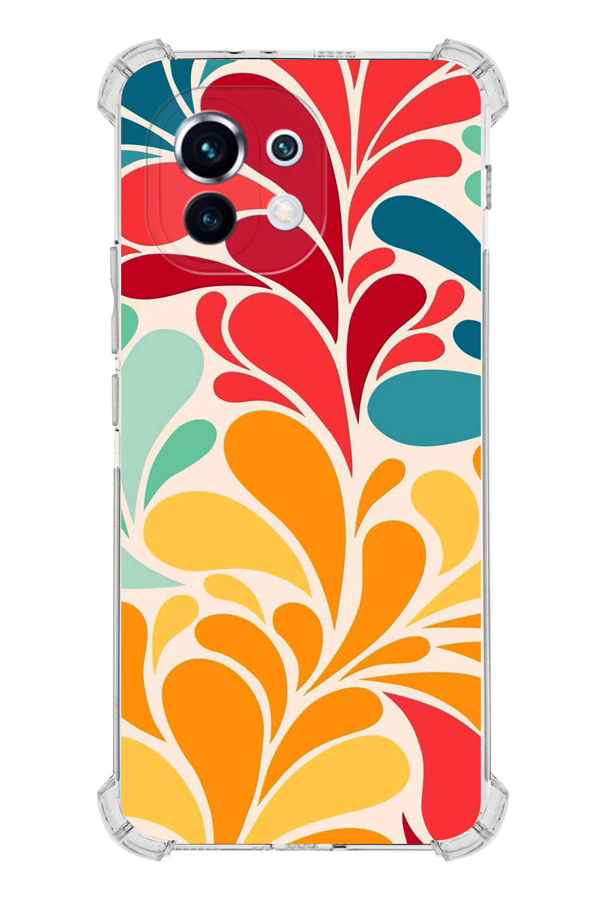Xiaomi Mi 11 Uyumlu Retro Color 5 Baskılı Şeffaf Köşe Korumalı Antişok Kılıf