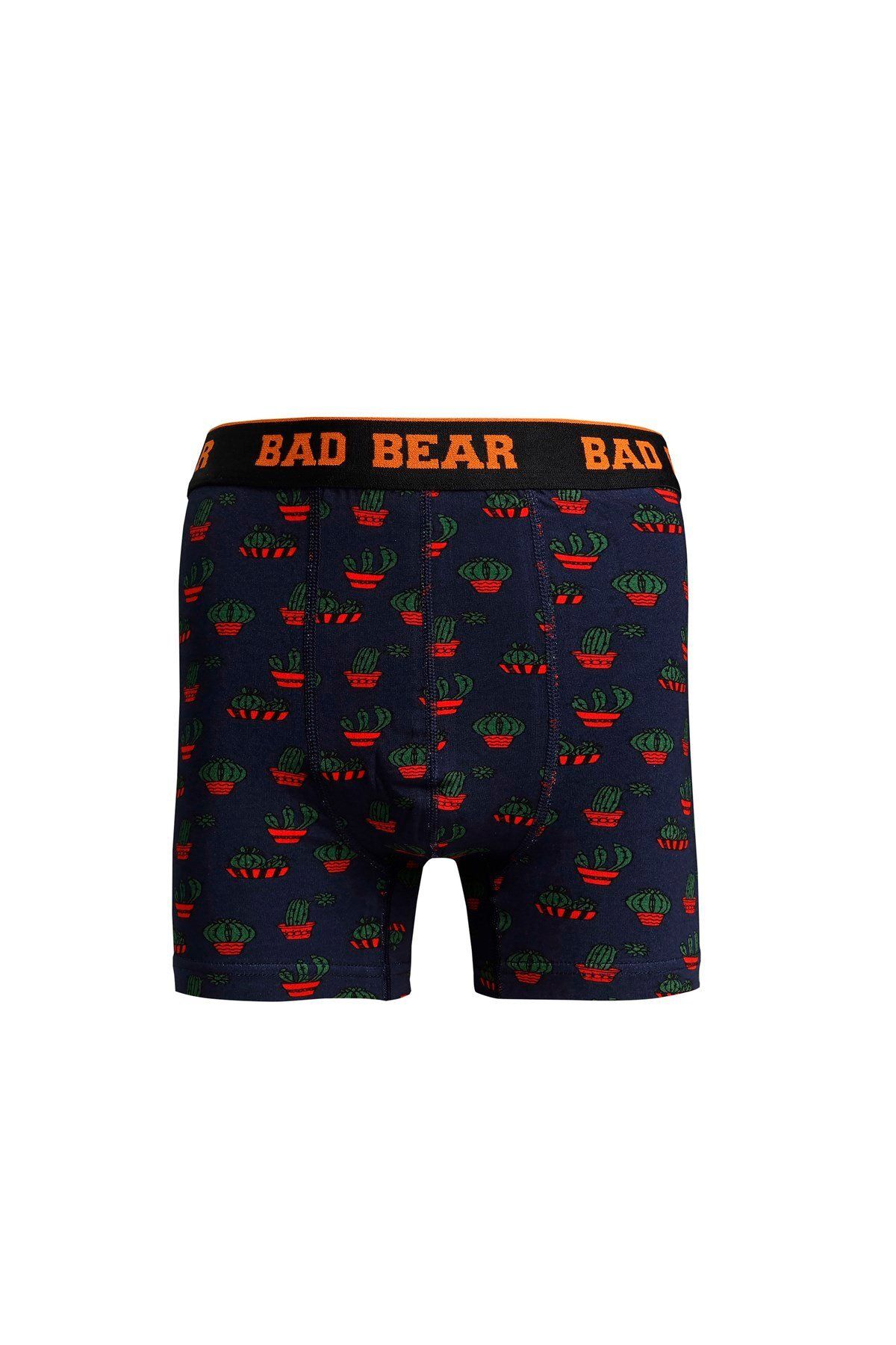 باکسر مردانه طرح دار کاکتوس آبی سرمه ای Bad Bear