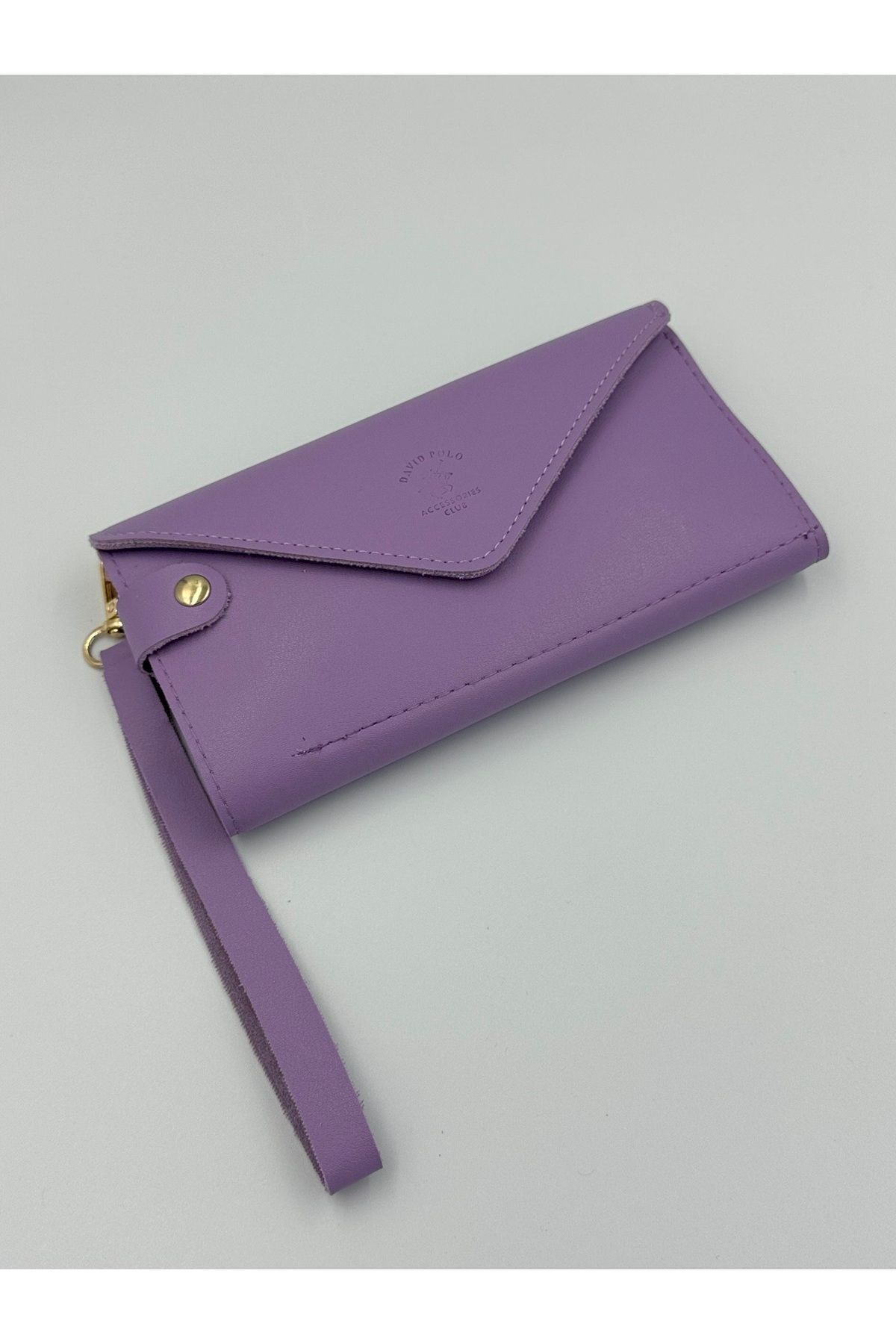 DAVID POLO-Portofel de damă elegant de culoare magenta - model plic cu compartiment pentru telefon și monede 2