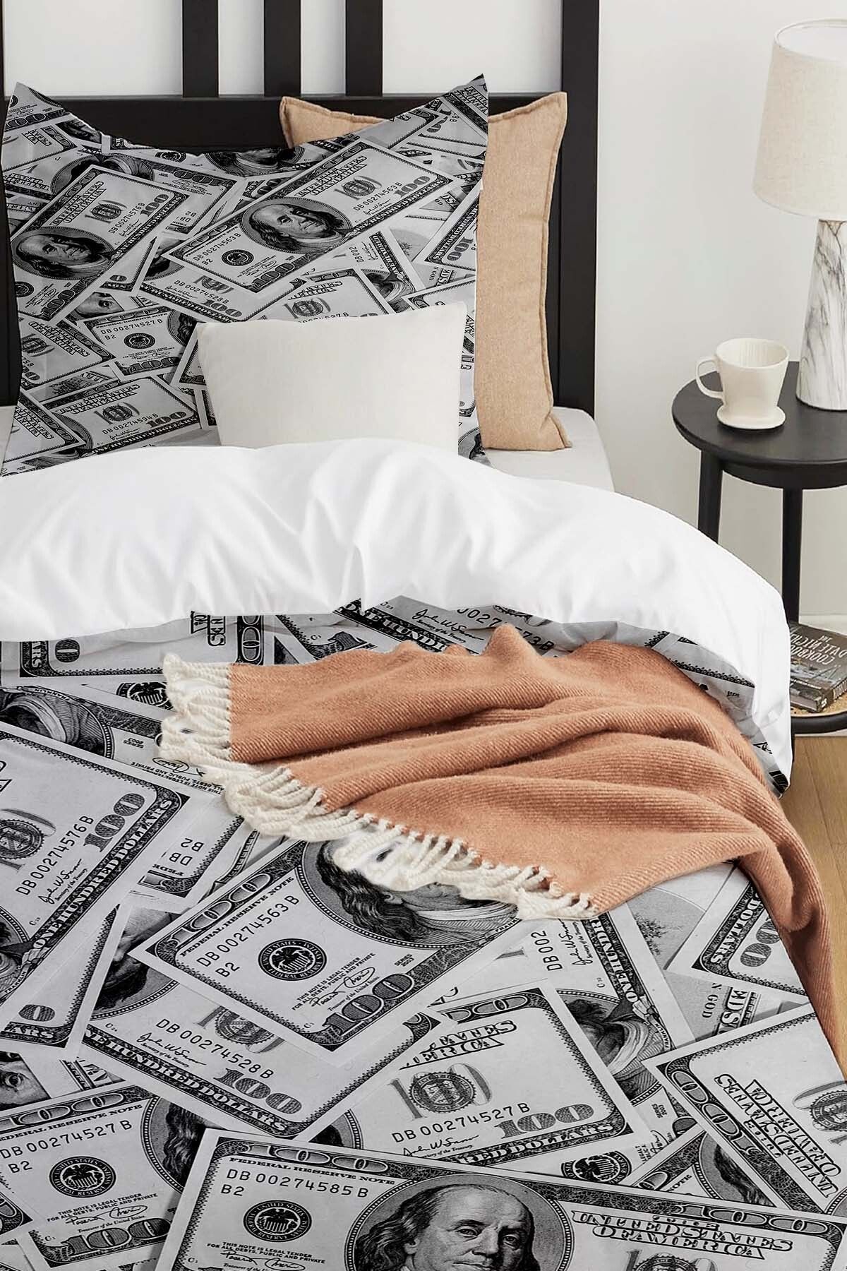 Else Dekor-Cotton Satin Children's Bedding Set - Dollar Pattern Printed, Single 3