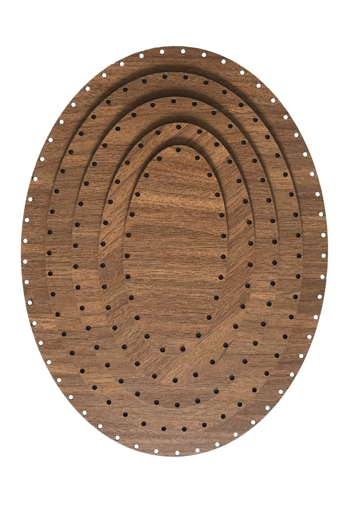 aladepo Rattan Örgü Plakası Rattan Tabanı Elips 5 li Set 3mm Çift Yüz Boyalı Ceviz