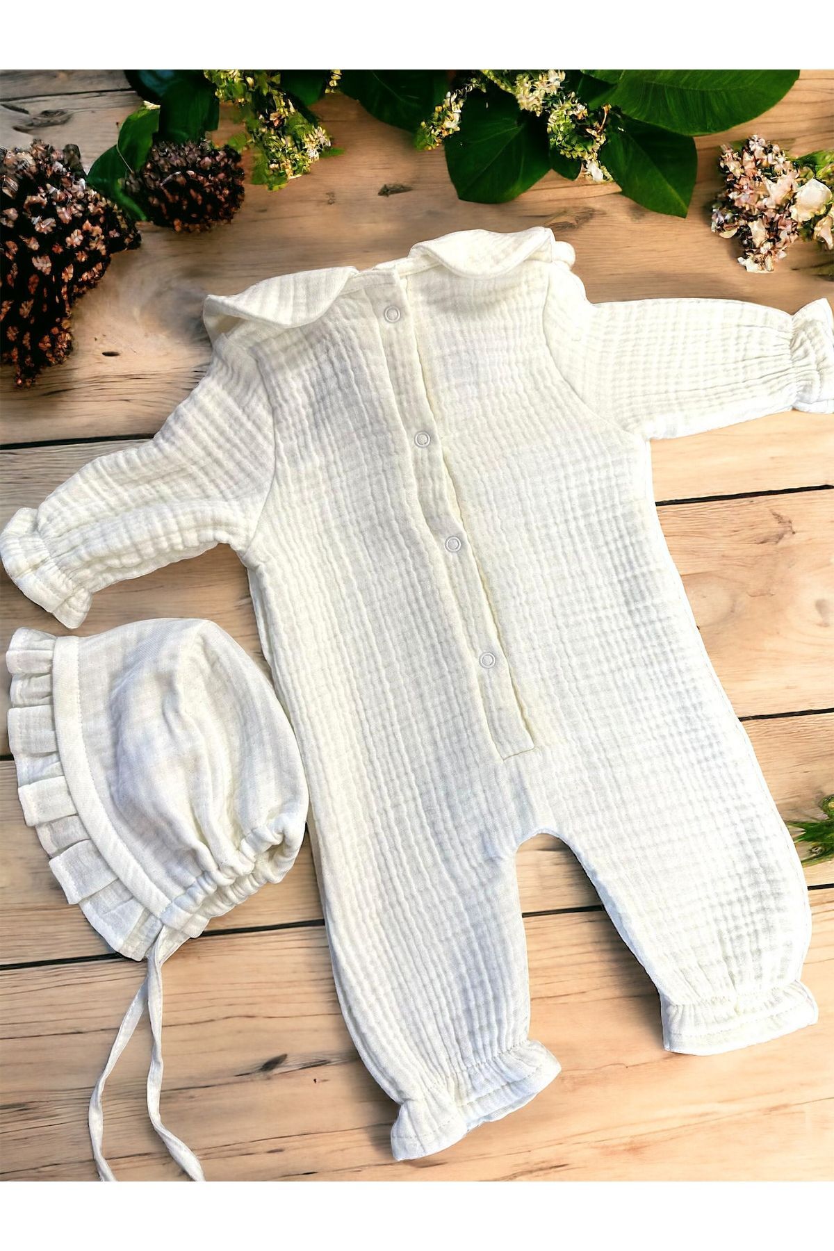 بادی نوزادی دخترانه بژ Şeker Tadında Tasarımlar | ST240 اورجینال - تصویر 2