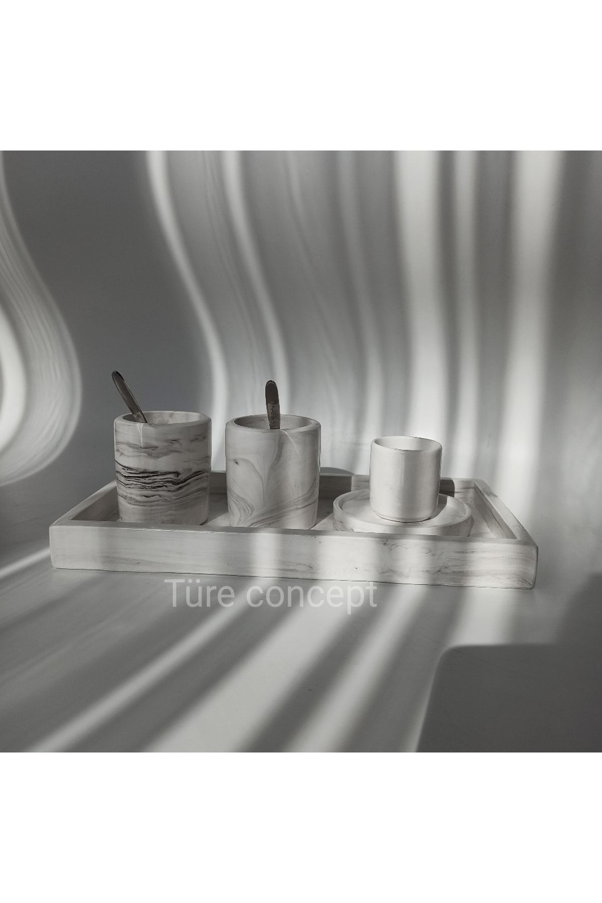 Ture Concept-Marble Patterned Salt and Pepper Shakers Base Set 1