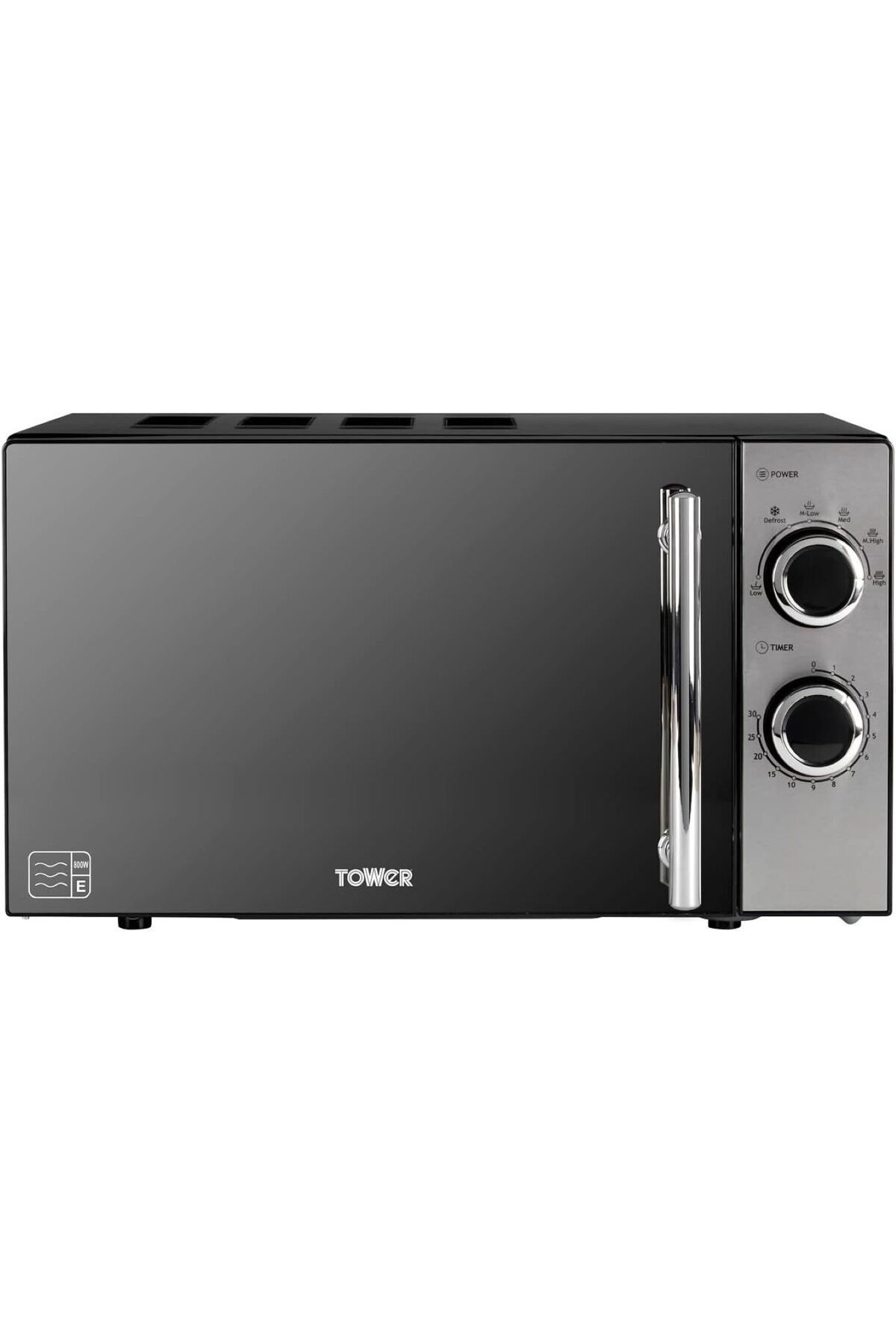 Tower 800W Güçlü Mikrodalga Fırın 20L Kapasite, 5 Güç Seviyesi ve 30 Dakikalık Zamanlayıcı