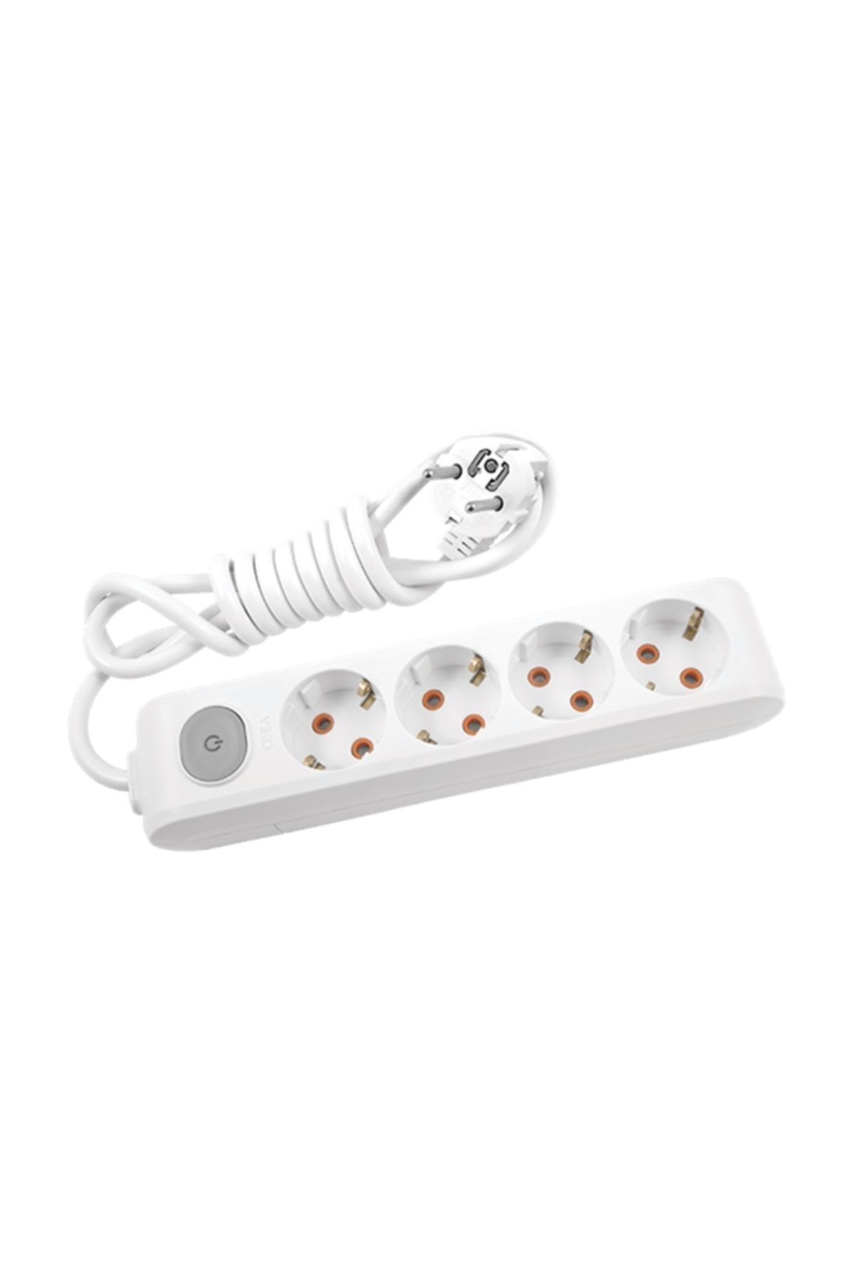 VİKO Multilet Kablolu Anahtarlı Topraklı Dörtlü Grup Priz Uzatma 2 Metre