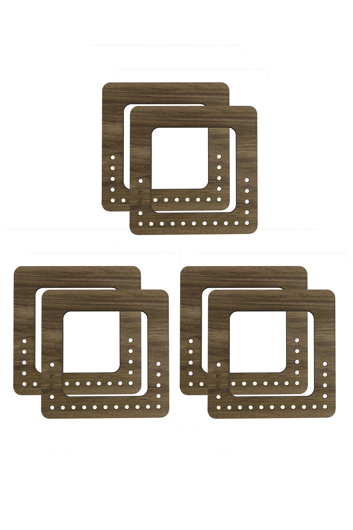 aladepo Ahşap Çanta Sapı Kare Model 15x15cm 3mm Mdf Kayın (3 çift)