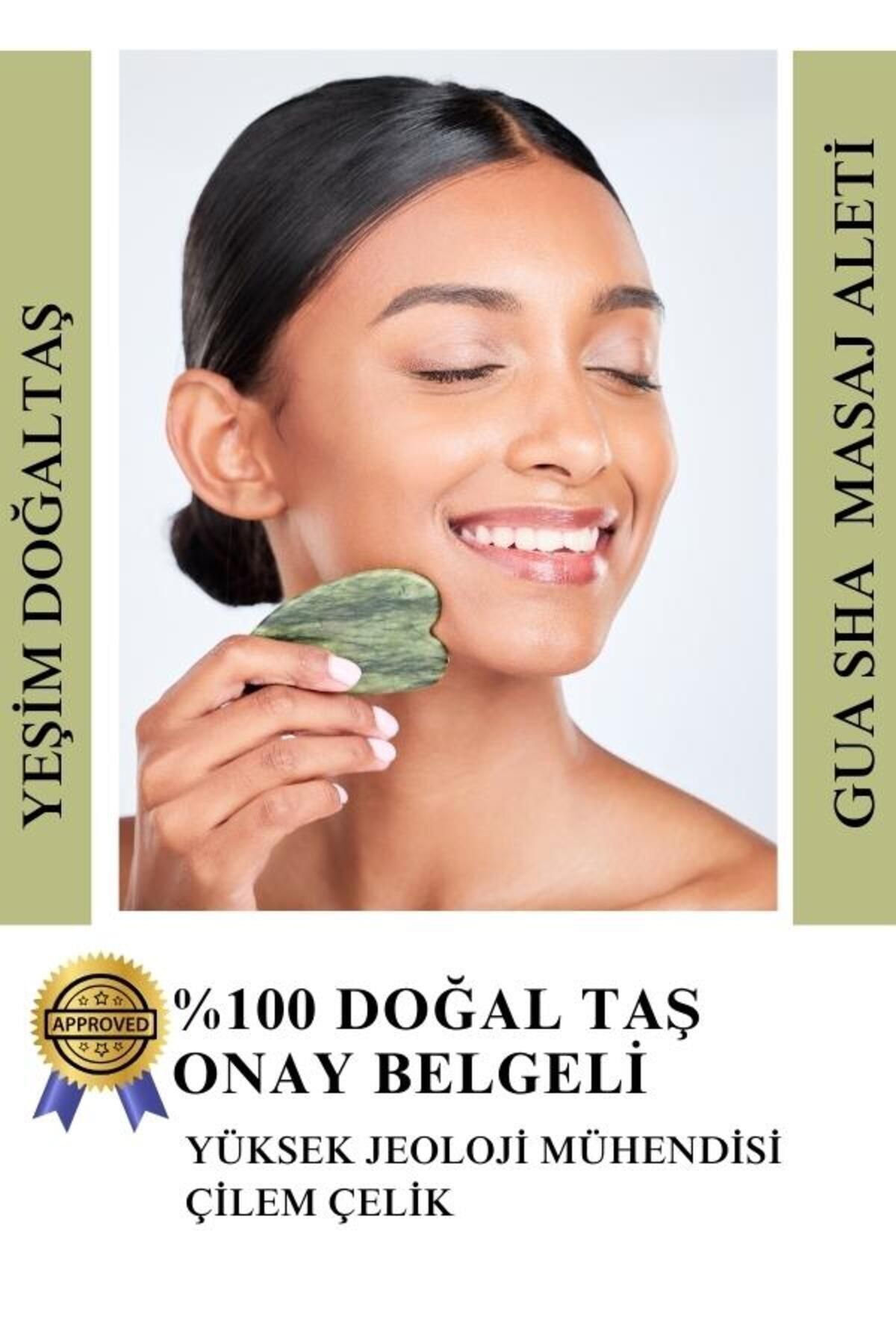 Yeşim Doğal Taş Gua Sha Yüz Masaj Aleti %100 Doğal Taş Onay Belgeli — سبز yesimguasha2 — تصویر 2 از 2