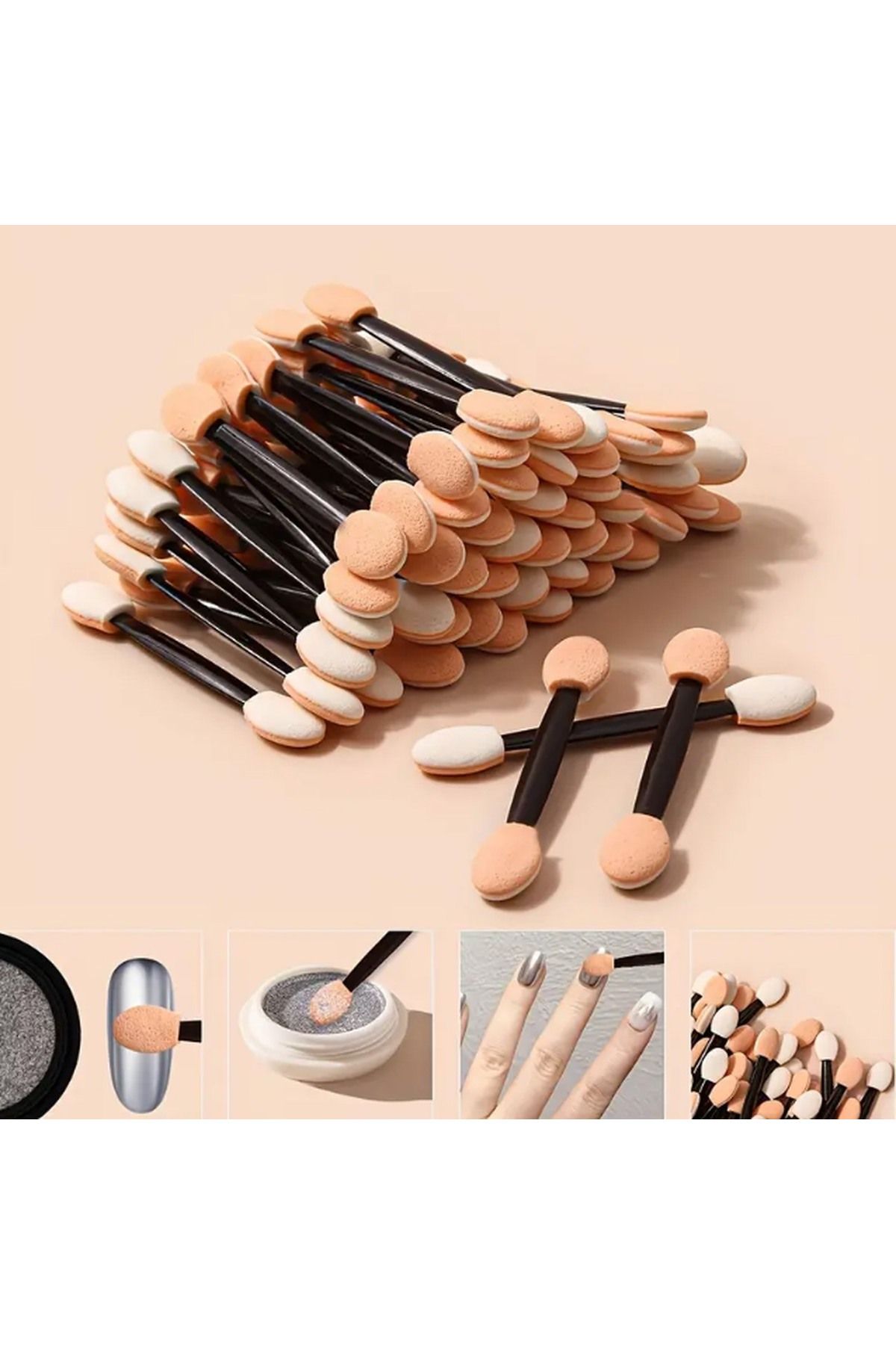 10 Pieces Eyeshadow Brush Applicator - Nail Decoration Brush Cream Color SHILOX