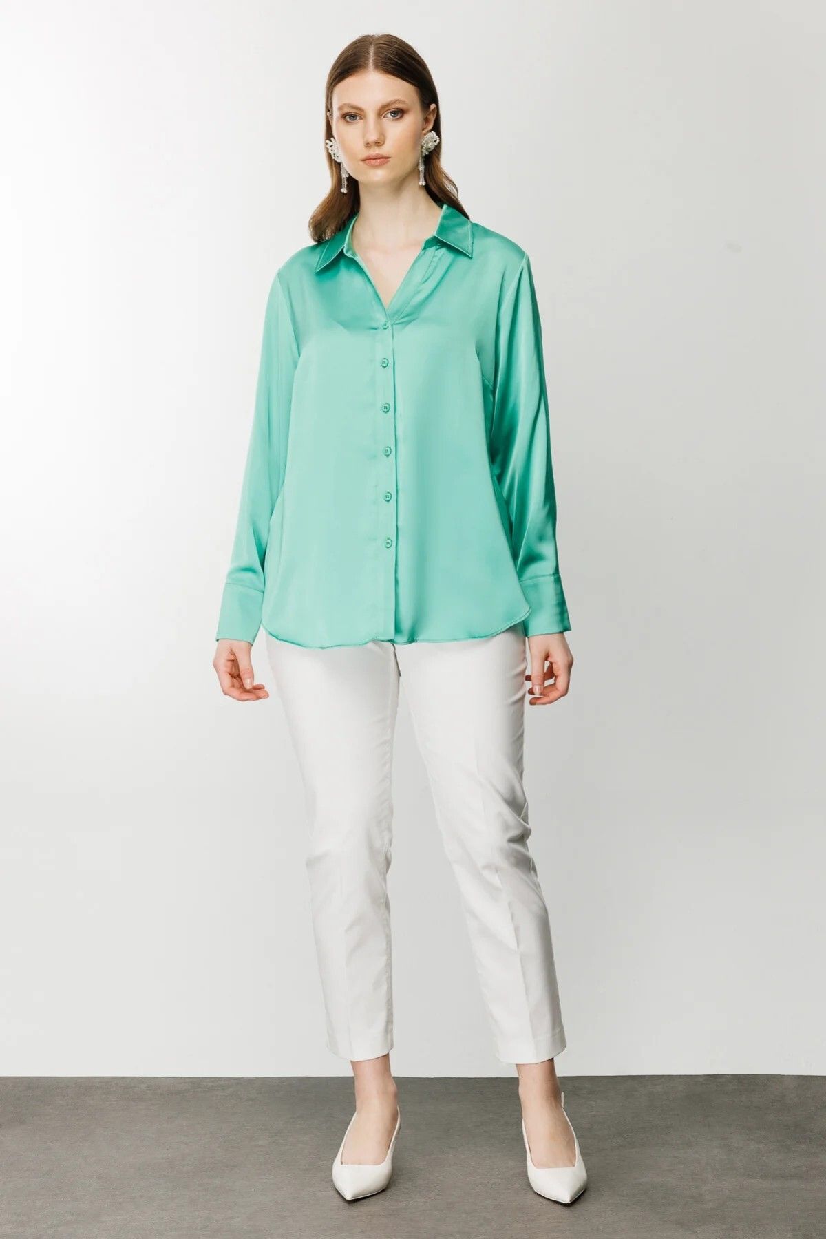 Ekol-Satin Textured Shirt 1502-24 4