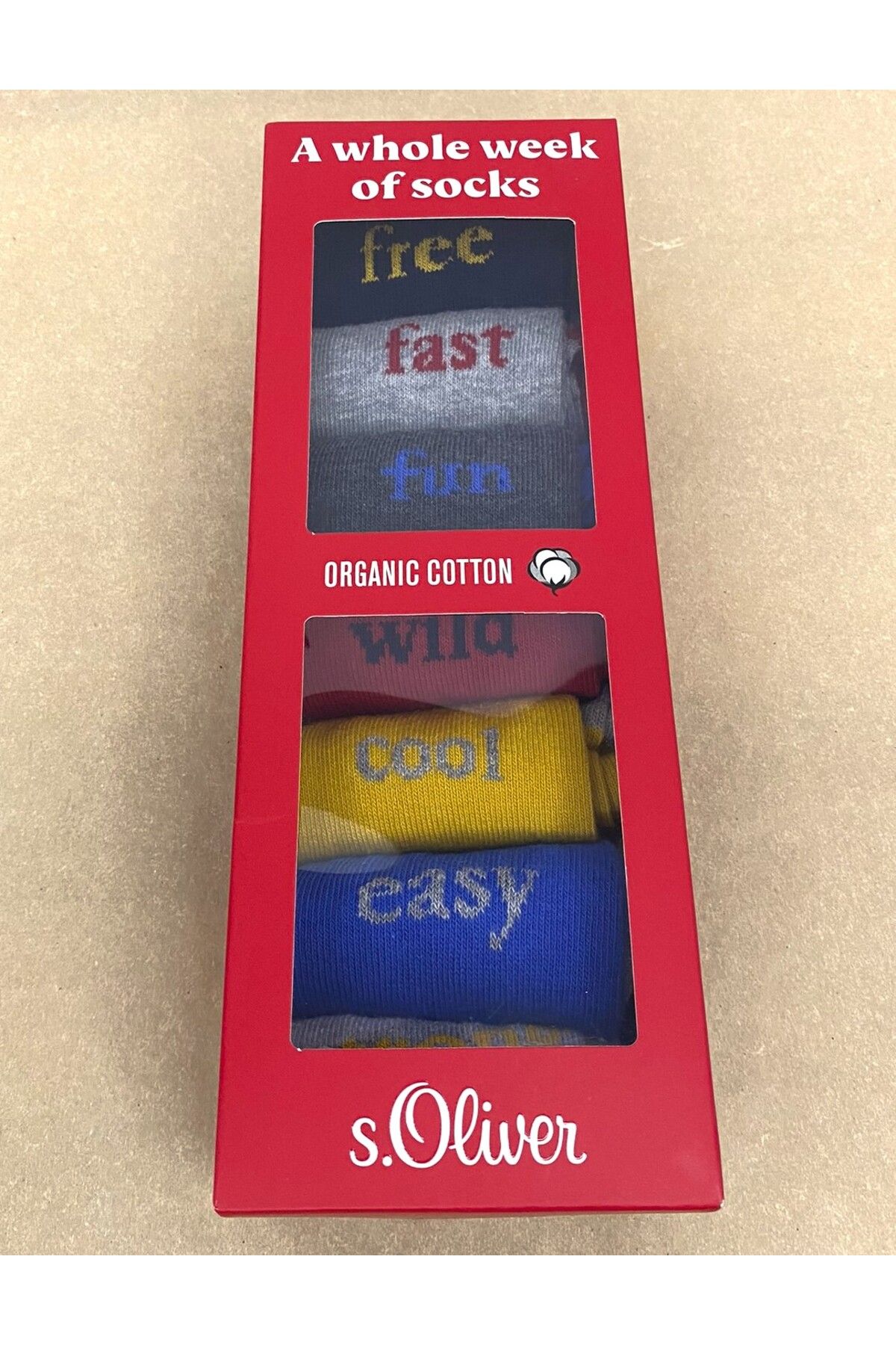 s.Oliver-Organic Children's Socks with Slogans "Set of 7" 2