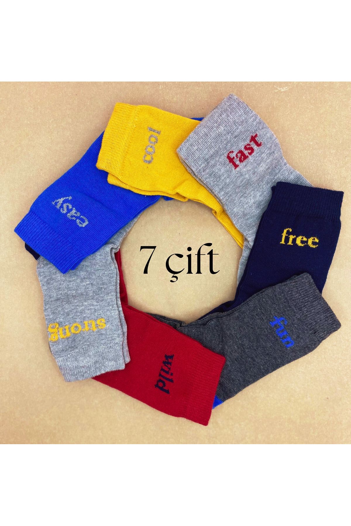 s.Oliver-Organic Children's Socks with Slogans "Set of 7" 4