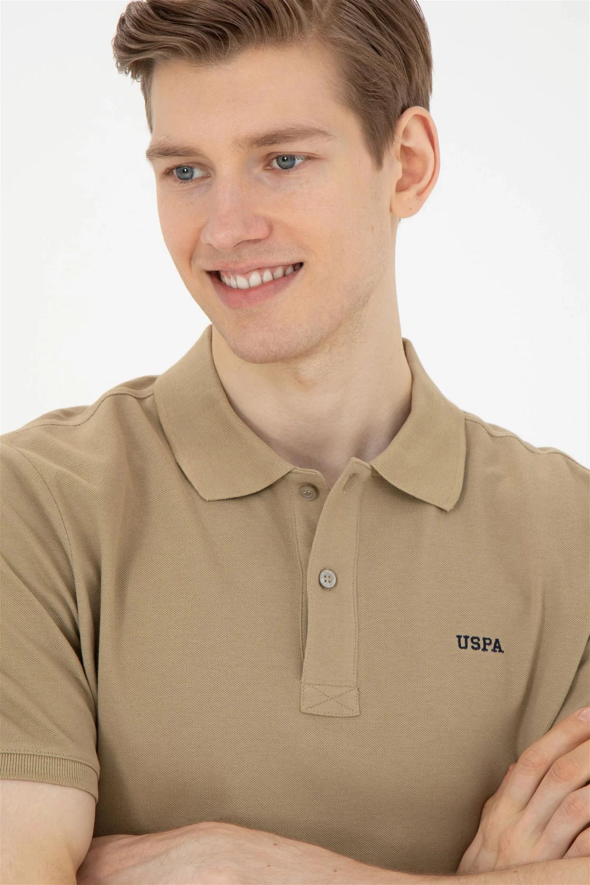 تی شرت یقه پولو سبز مردانه پایه اصلی چوگان ASSN U.S. Polo Assn.